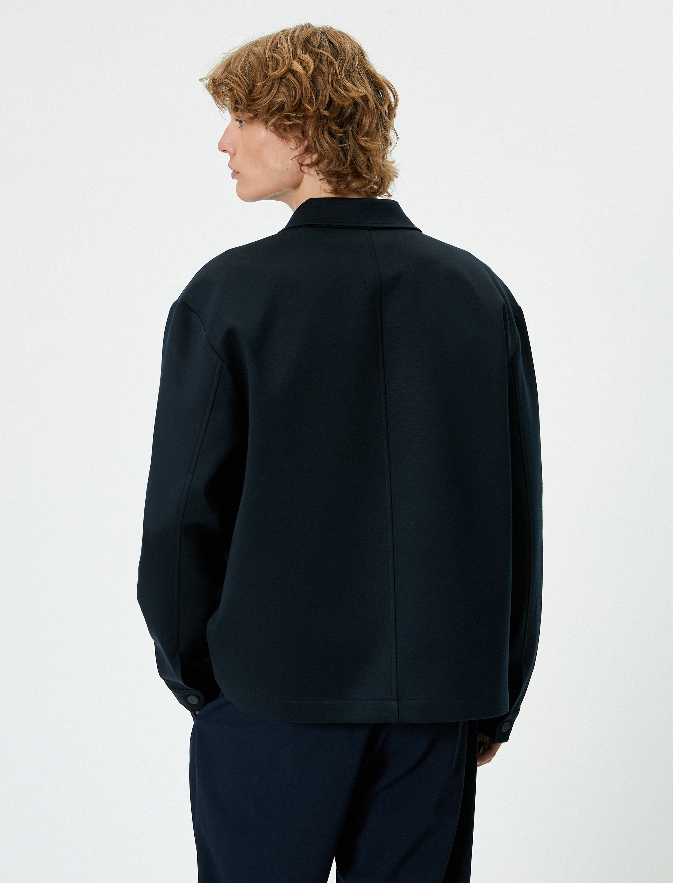   Gömlek Ceket Cep Detaylı Çıtçıt Düğmeli Klasik Yaka