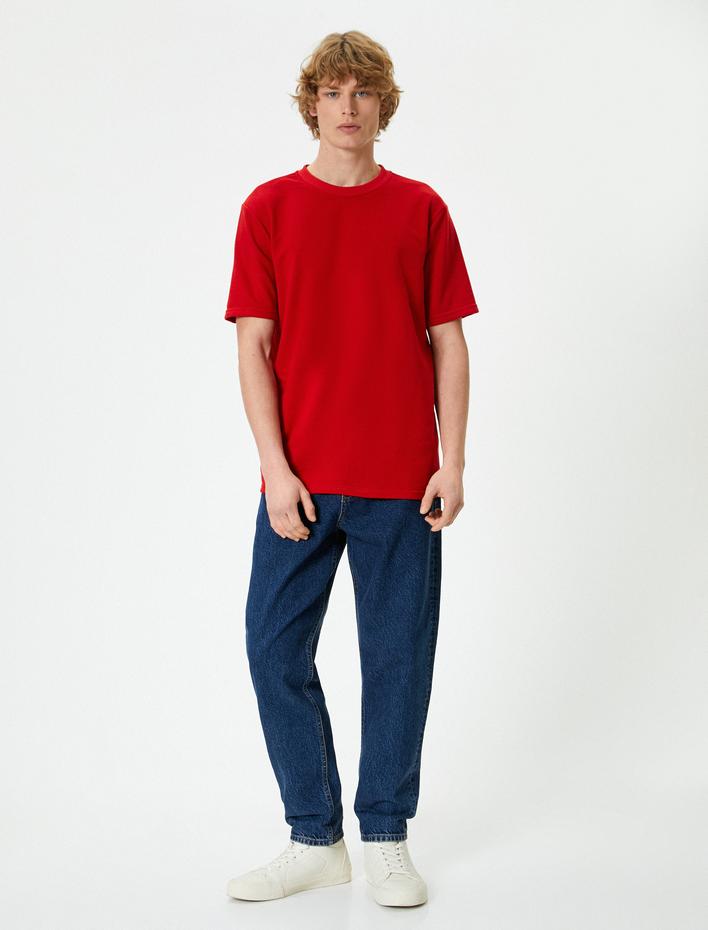  Basic Tişört Bisiklet Yaka Kısa Kollu