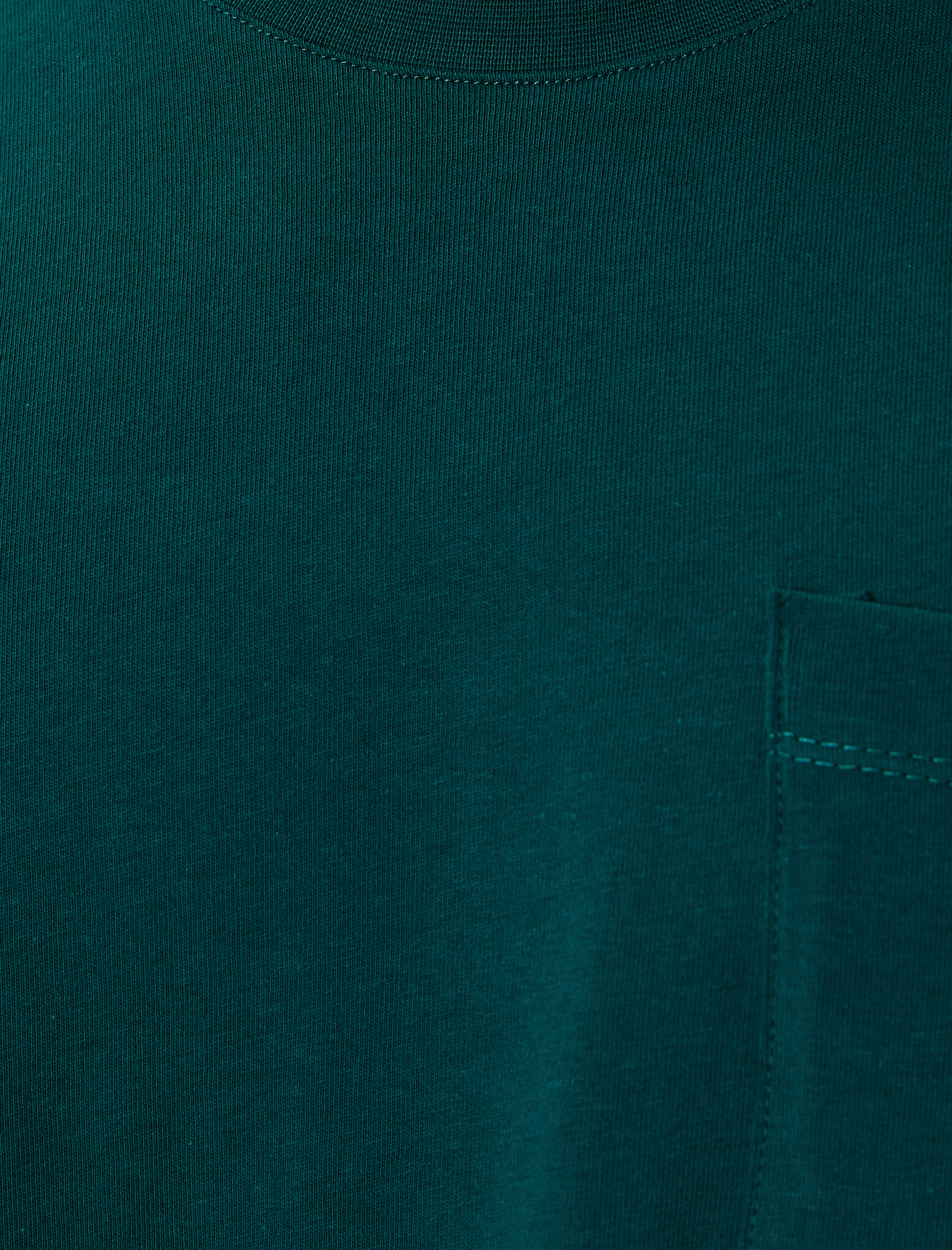   Basic Tişört Cep Detaylı Bisiklet Yaka Kısa Kollu Pamuklu