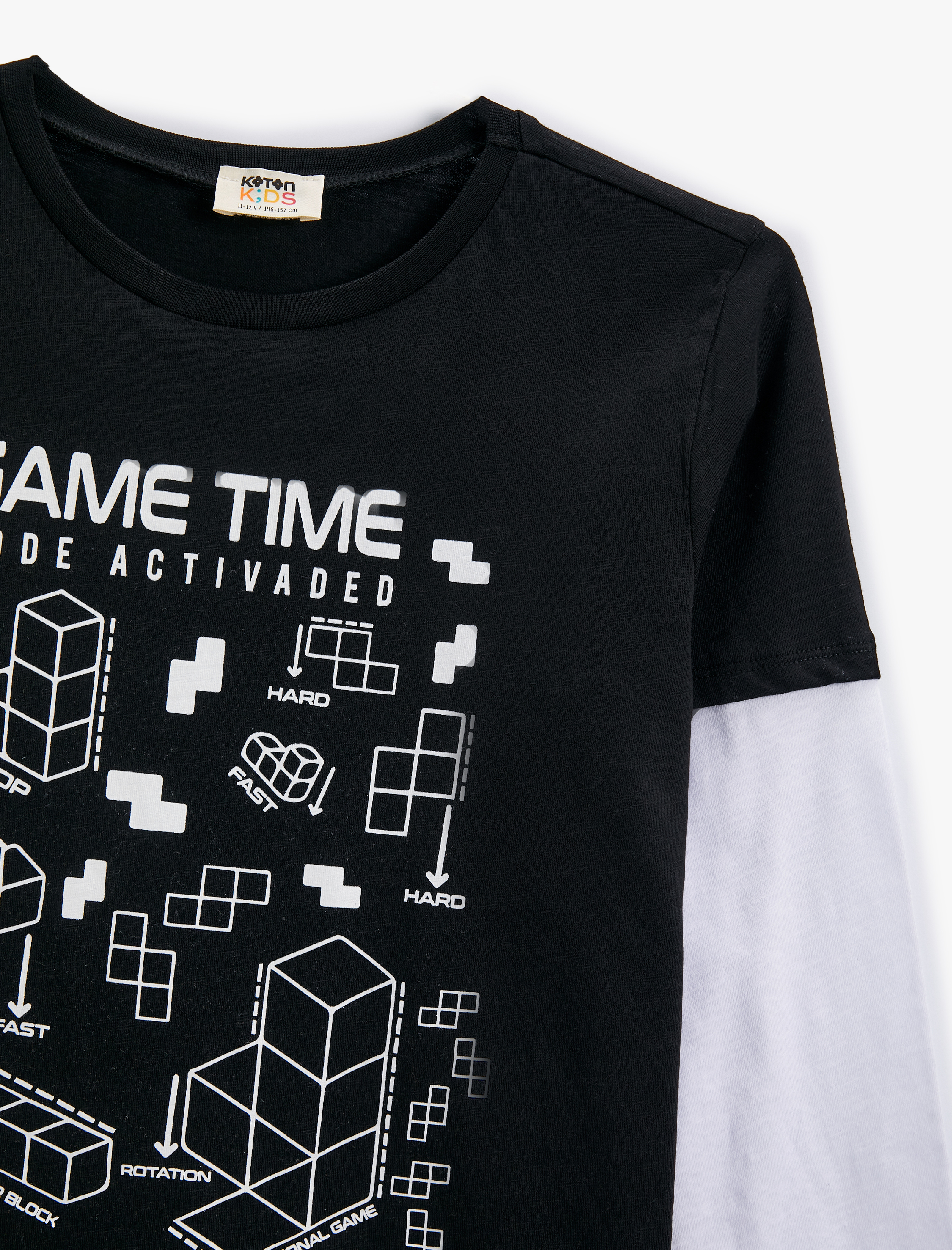  Erkek Çocuk Tişört Oyun Temalı Uzun Kollu Bisiklet Yaka Pamuklu