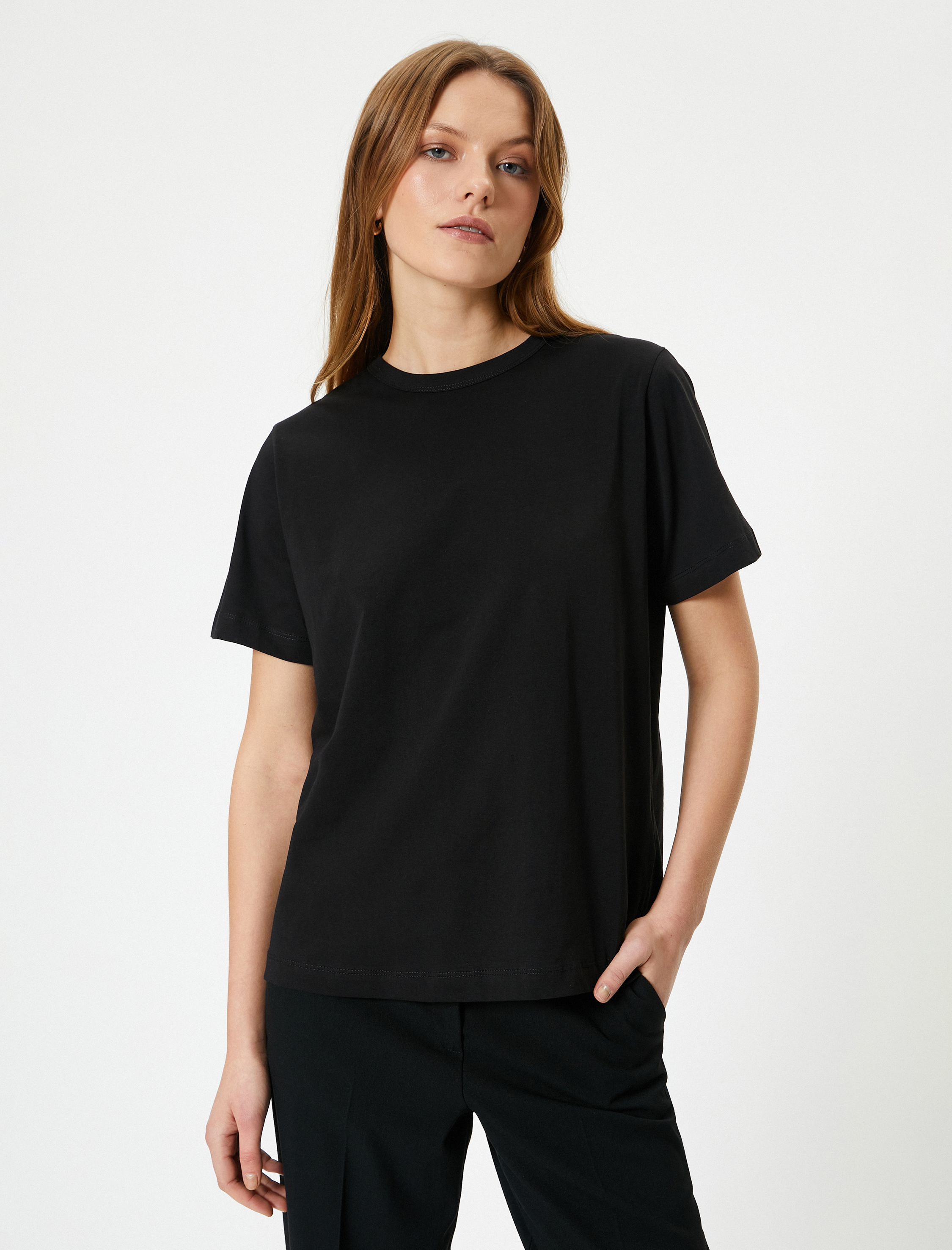   Basic Tişört Kısa Kollu Pamuklu Regular Fit