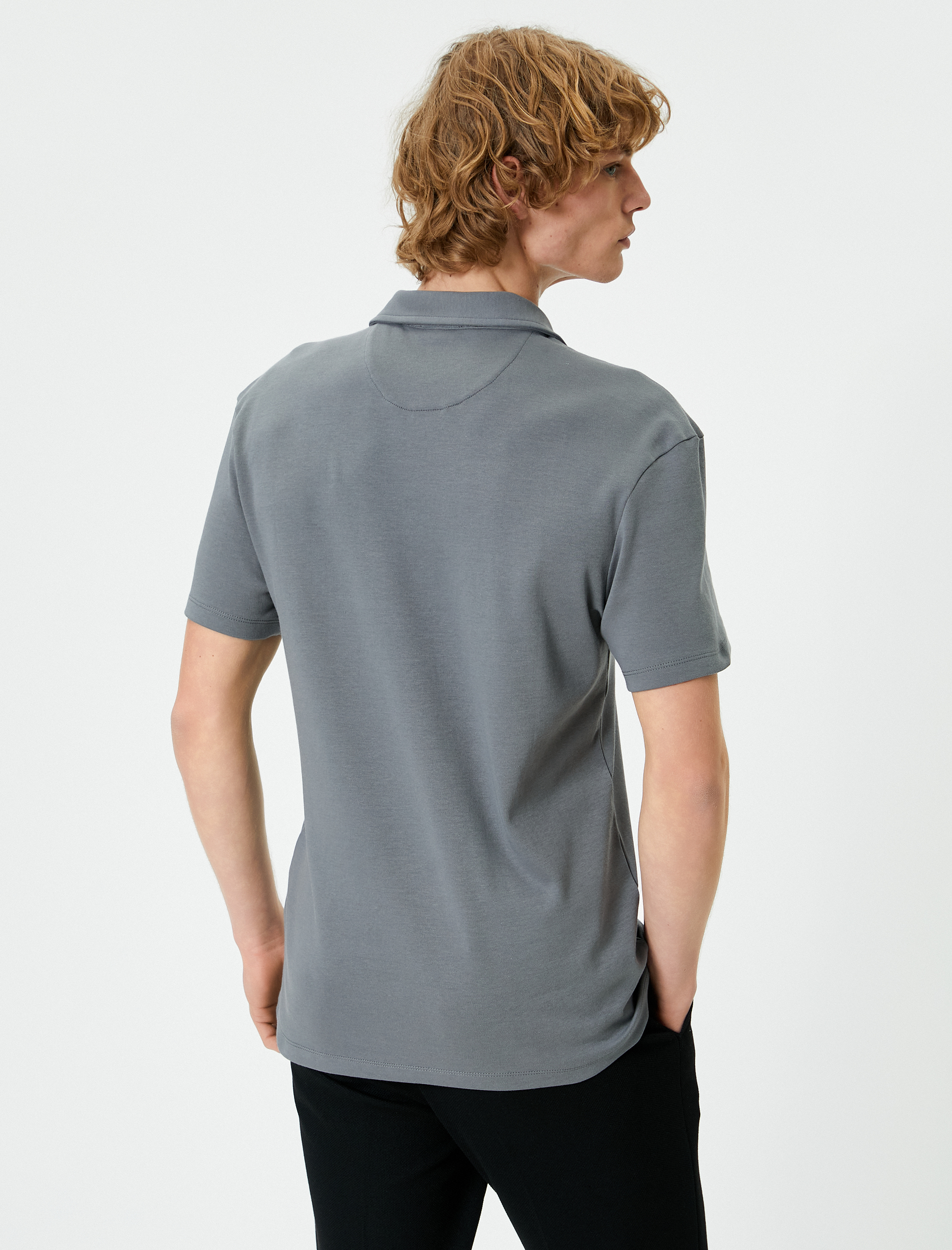   Polo Yaka Tişört Slim Fit Kısa Kollu