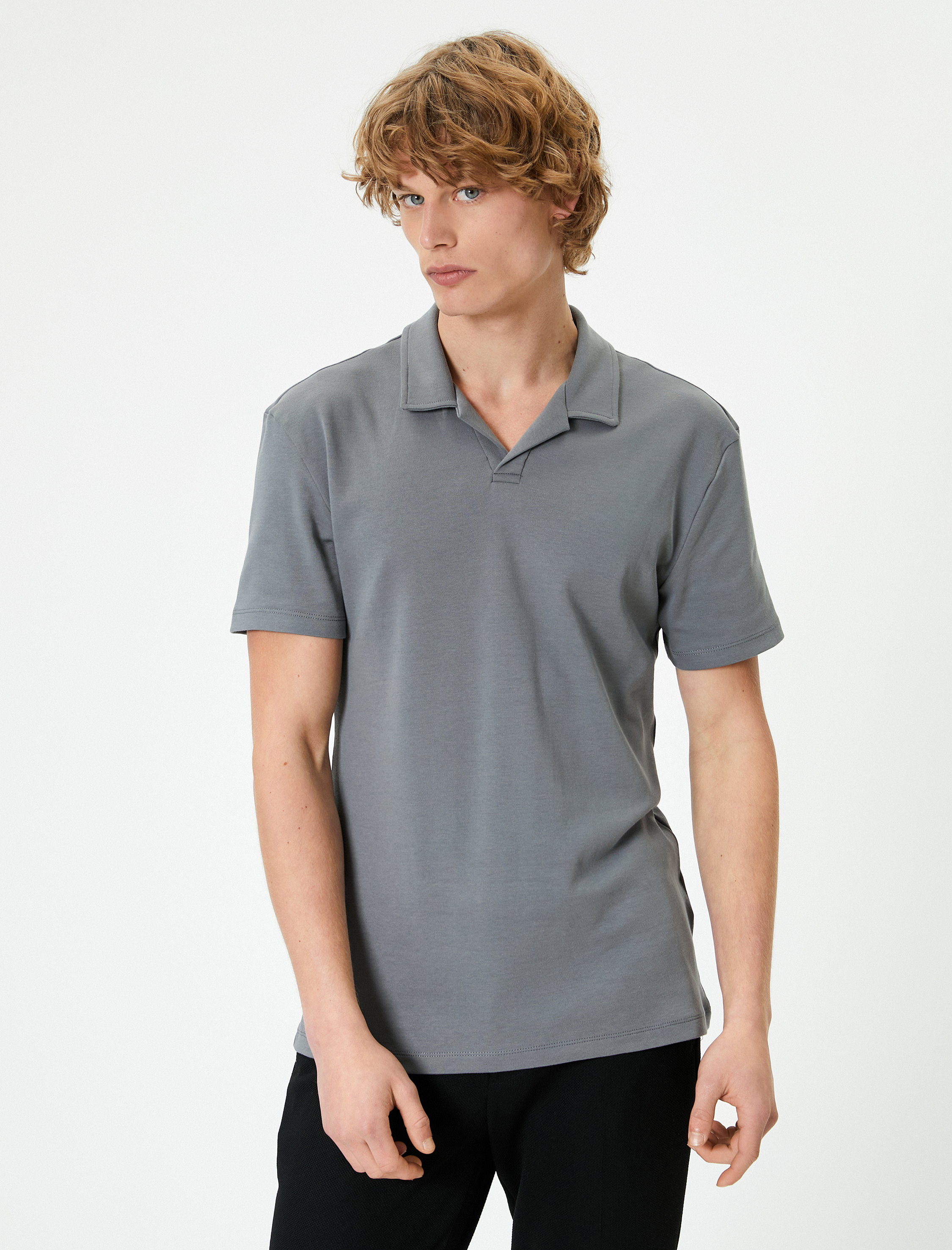   Polo Yaka Tişört Slim Fit Kısa Kollu