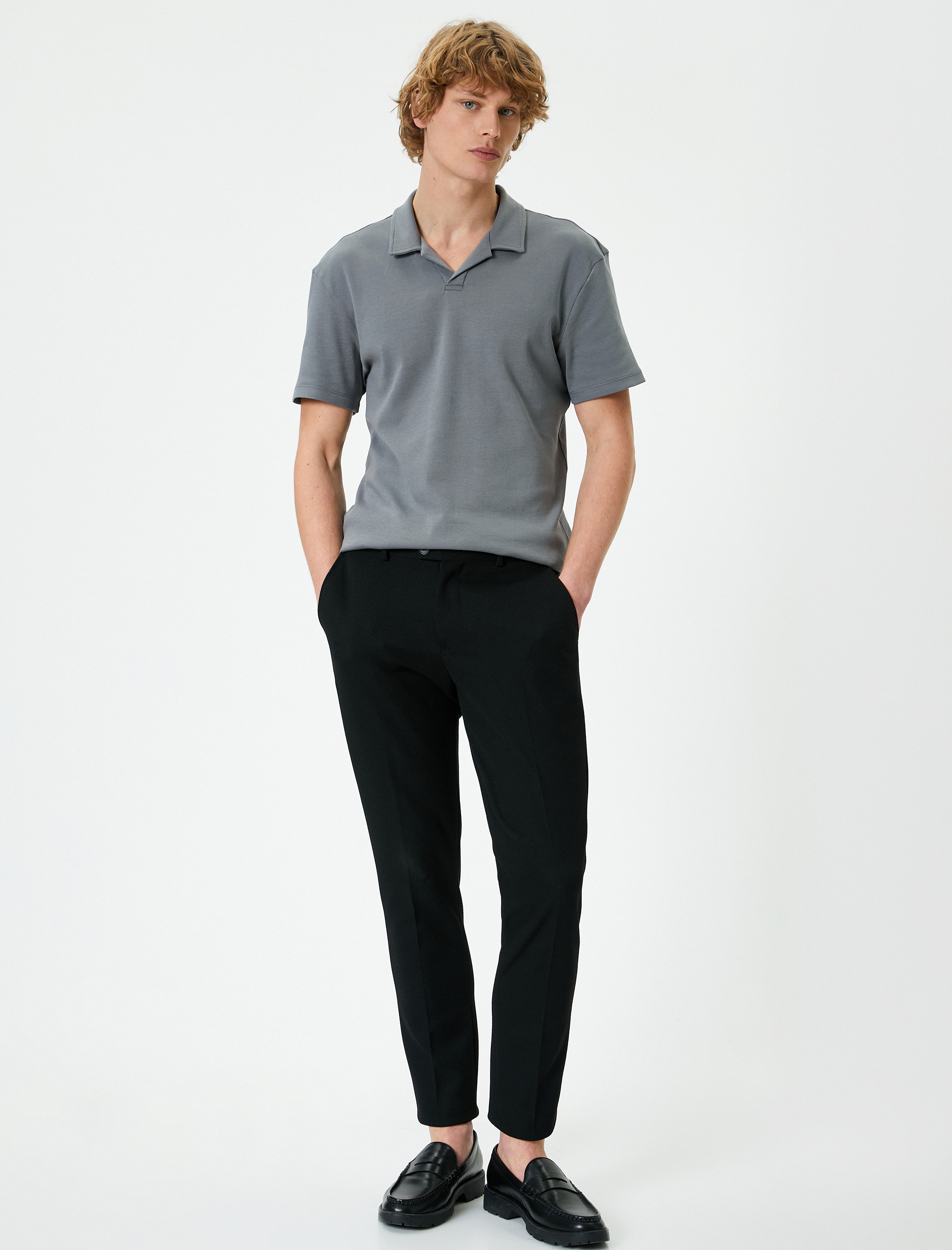   Polo Yaka Tişört Slim Fit Kısa Kollu