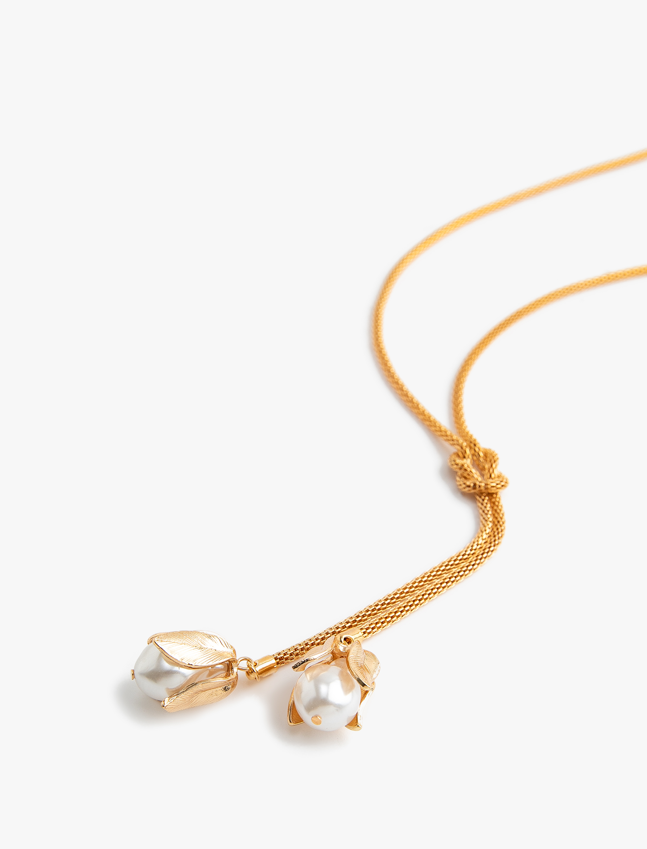  Kadın Uzun Kolye İncili Çiçekli