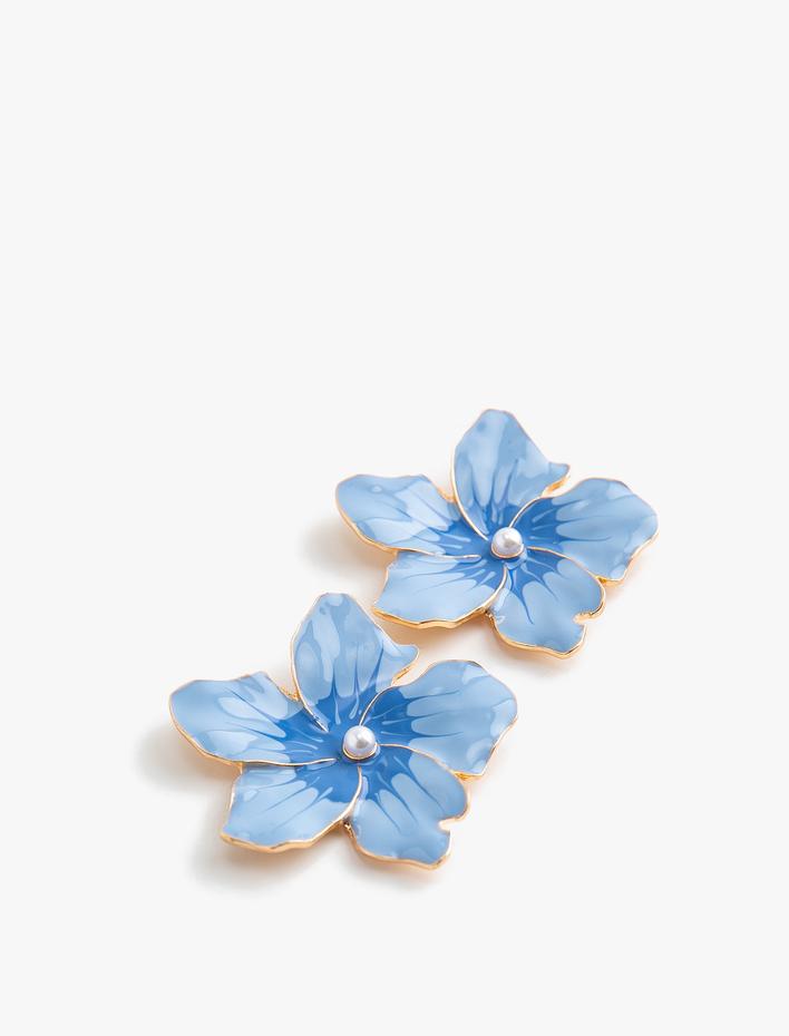 Kadın Çiçek Küpe Çinko Alaşım Orta Boy