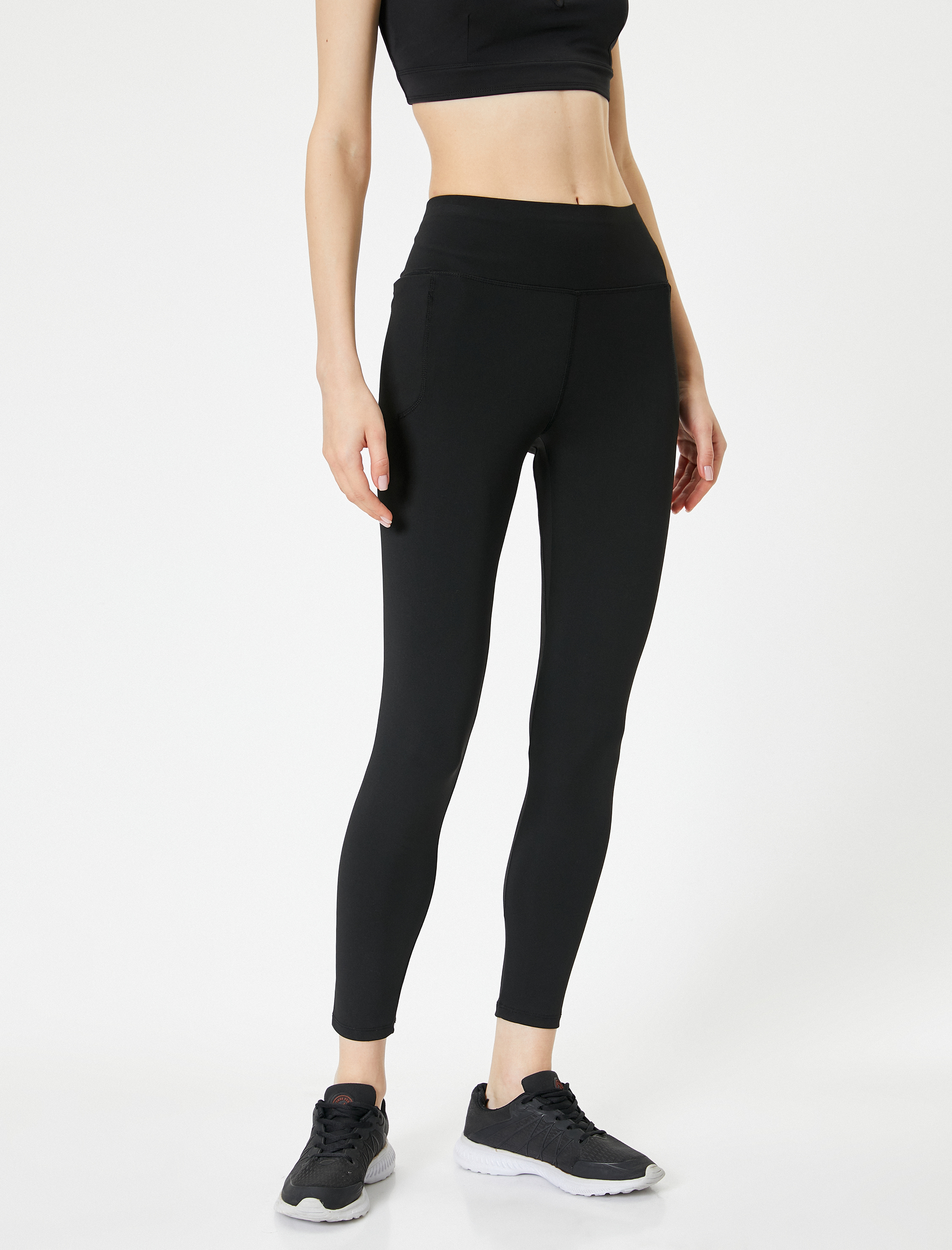   Sporcu Taytı Yüksek Bel Cepli Slim Fit