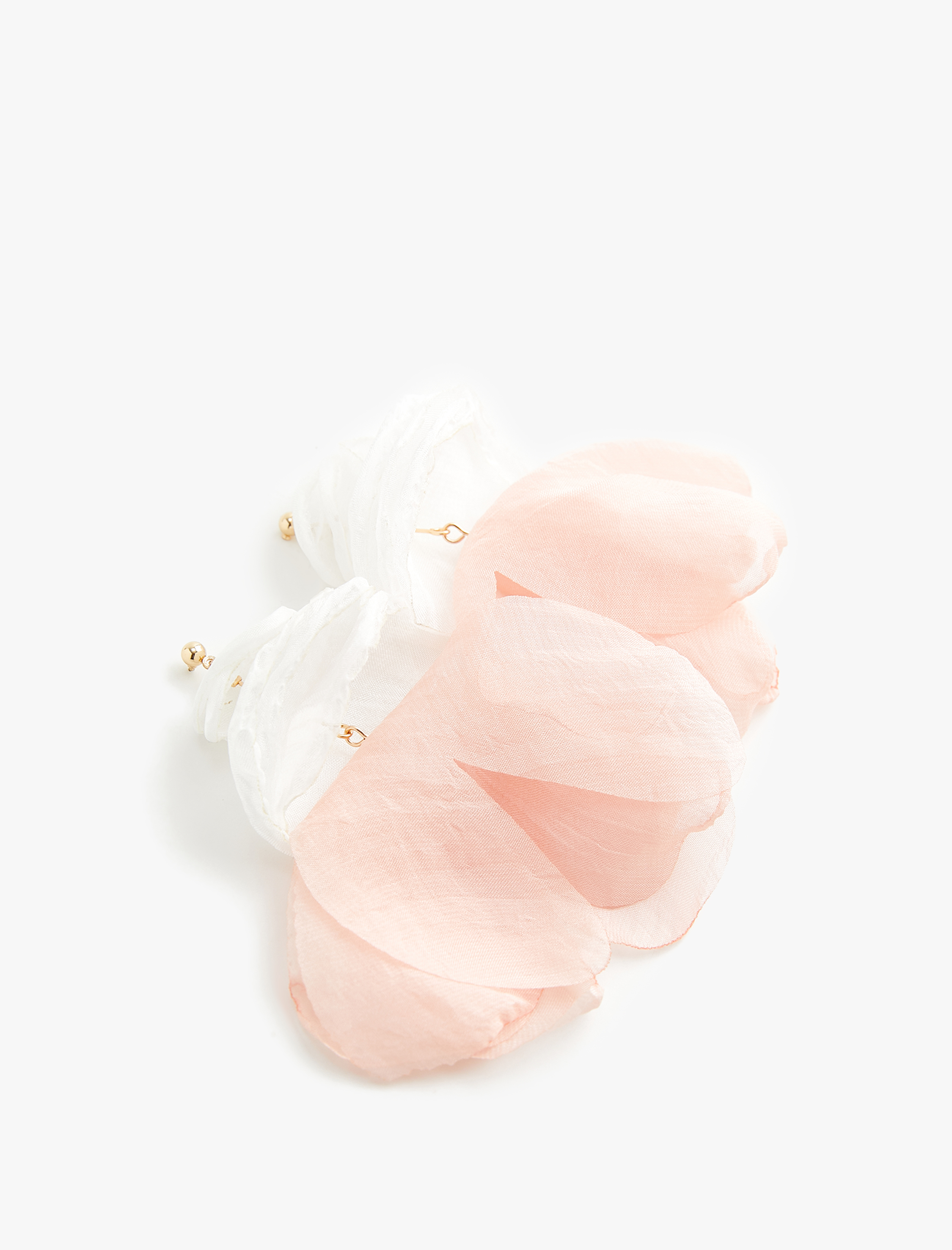  Kadın Çiçekli Tül Küpe Büyük Boy