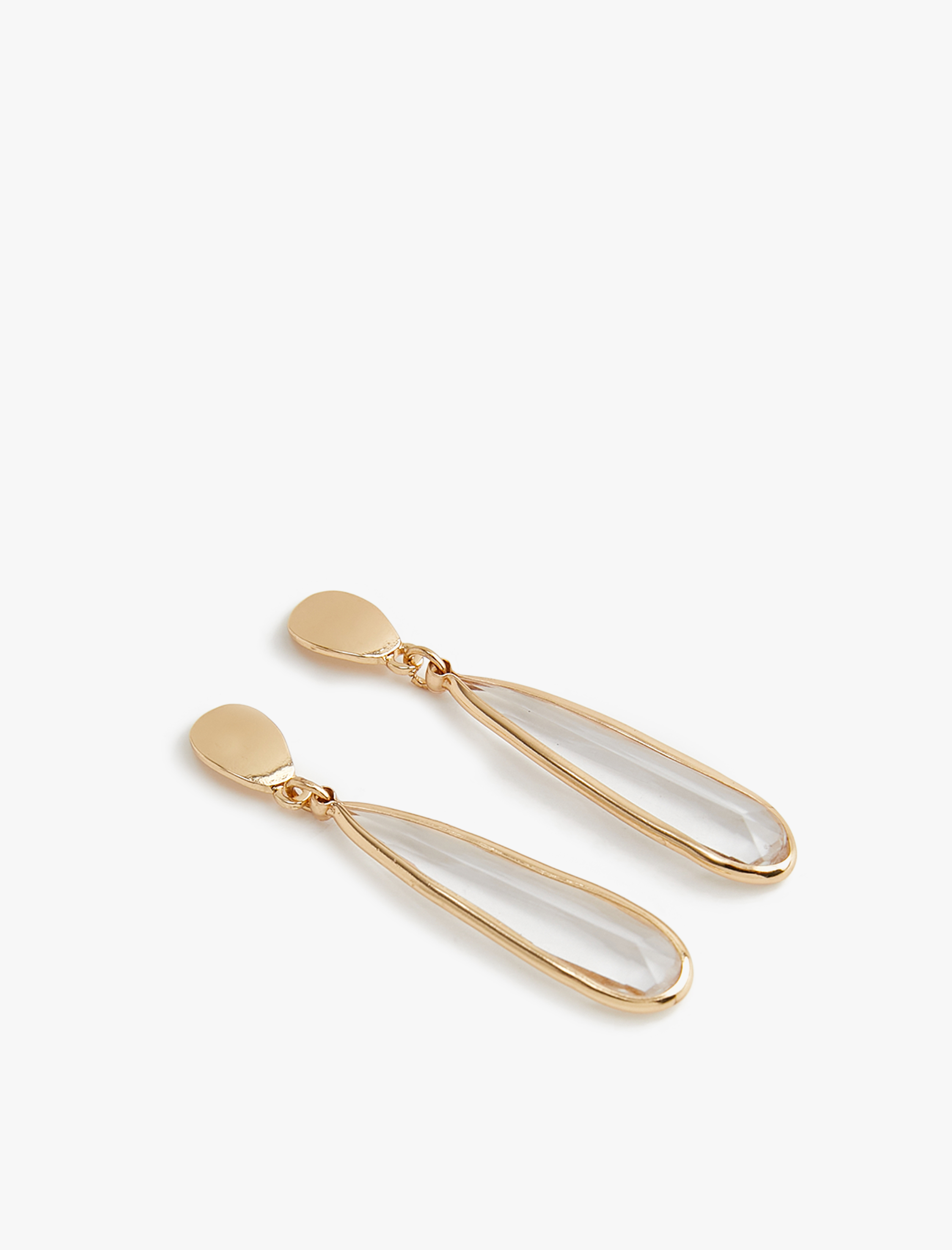  Kadın Damla Küpe Orta Boy Çinko ve plastik Karışımlı