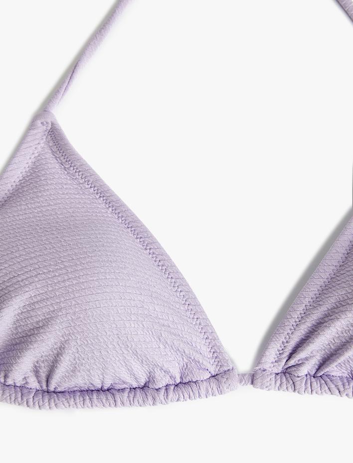  Üçgen Bikini Üstü Dokulu Kaplı