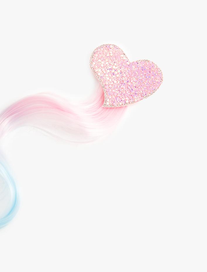 Kız Çocuk Kalp Süslemeli Renkli Saç Tokası