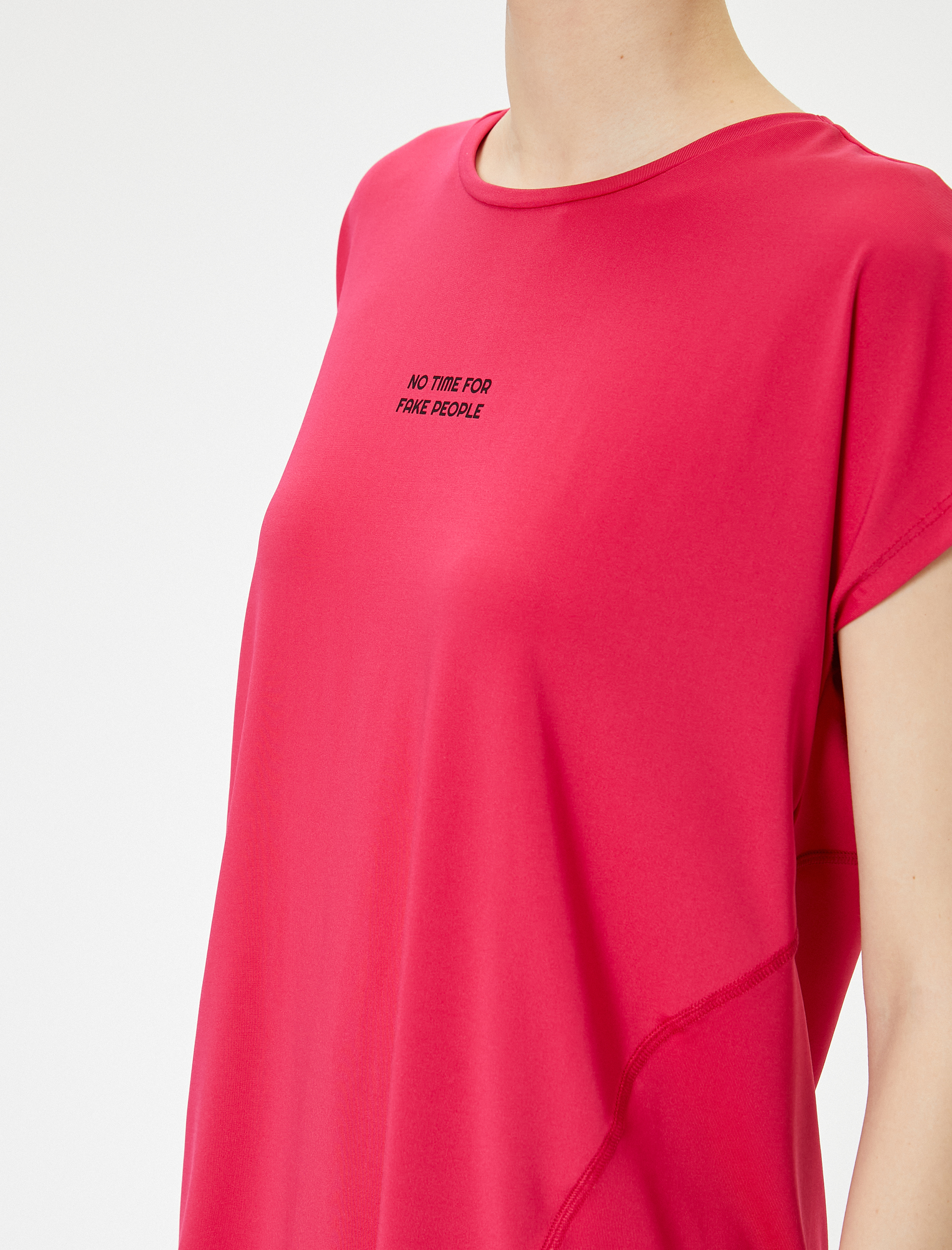   Spor Tişört Kısa Kollu Bisiklet Yaka Rahat Kalıp Baskılı