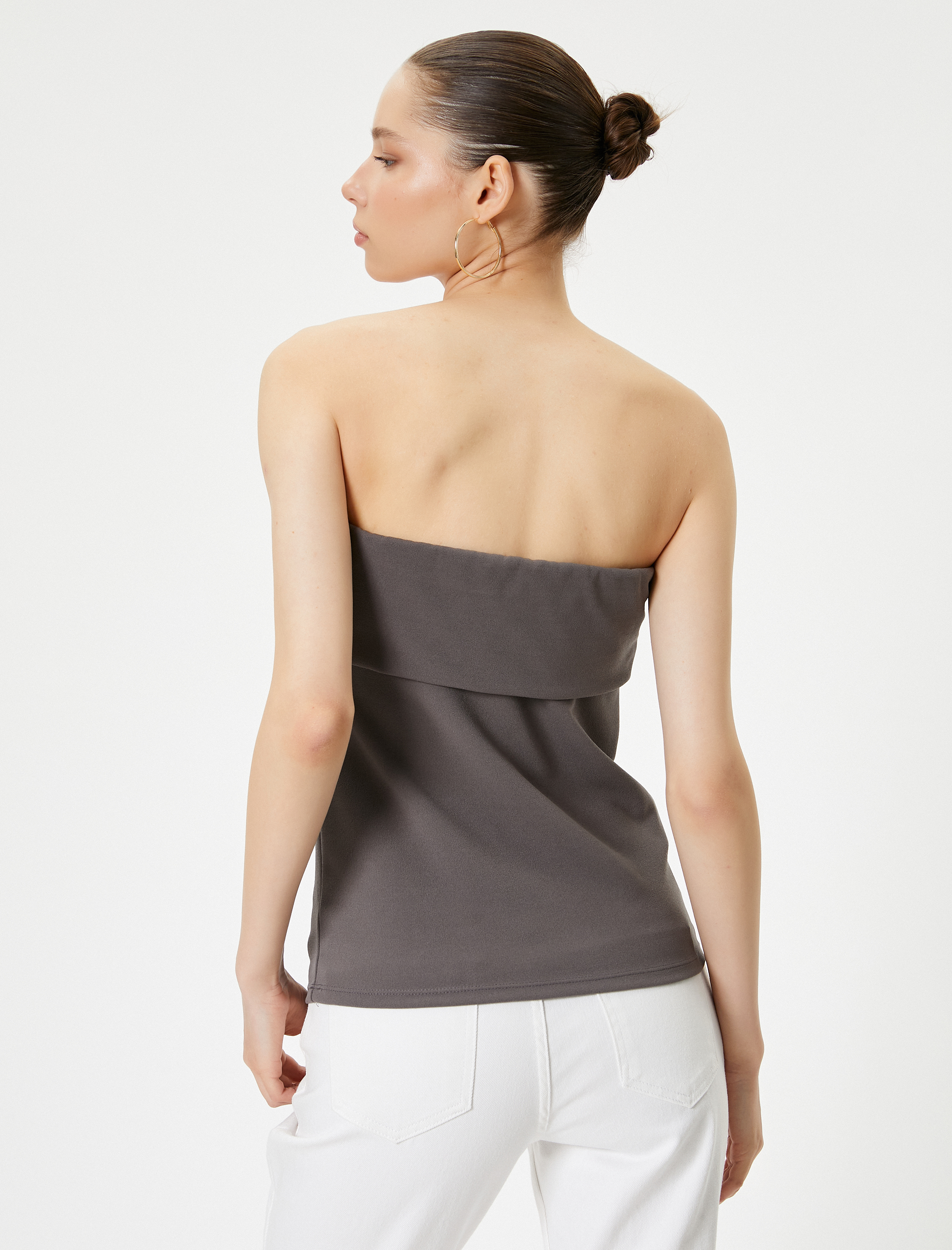   Straplez Atlet Kat Detaylı Krep Scuba Kumaş Slim Fit