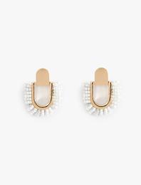 Boncuklu Küpe Geometrik