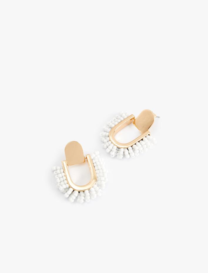 Kadın Boncuklu Küpe Geometrik