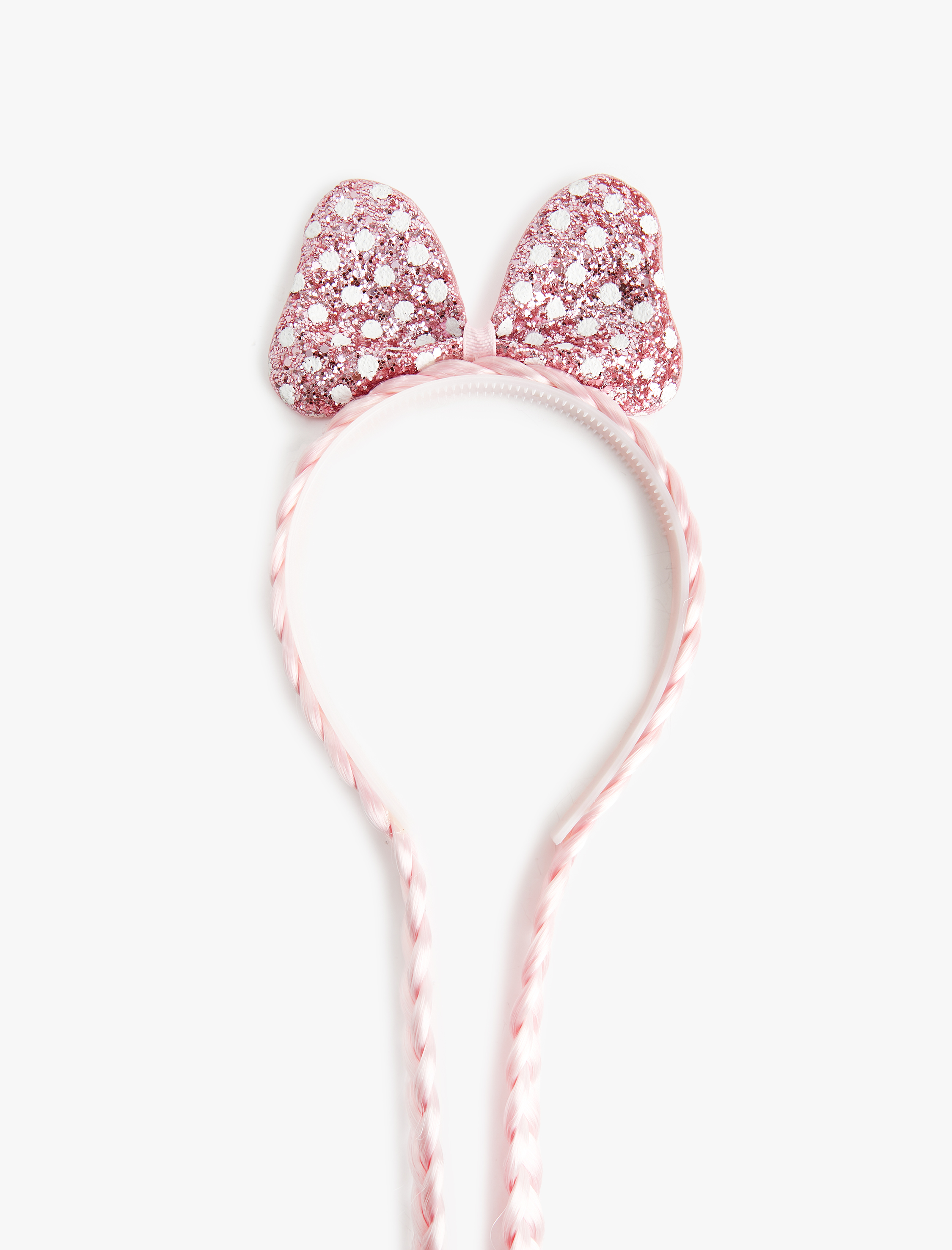  Kız Çocuk Örgü Saç Detaylı Fiyonklu Taç