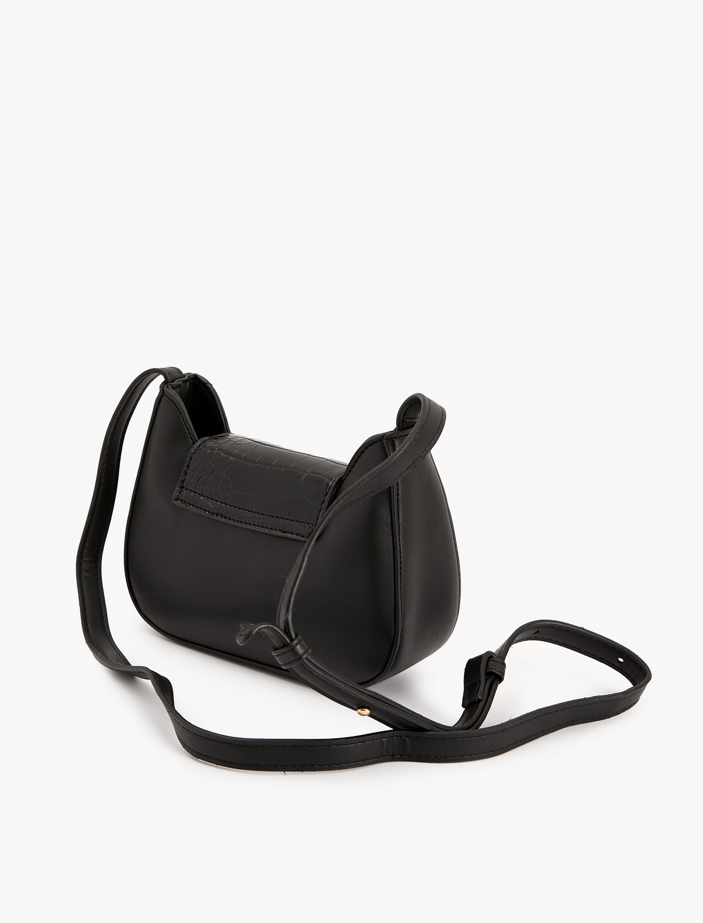  Kadın Küçük Çapraz Çanta Kapaklı Renk Kontrastlı Suni Deri