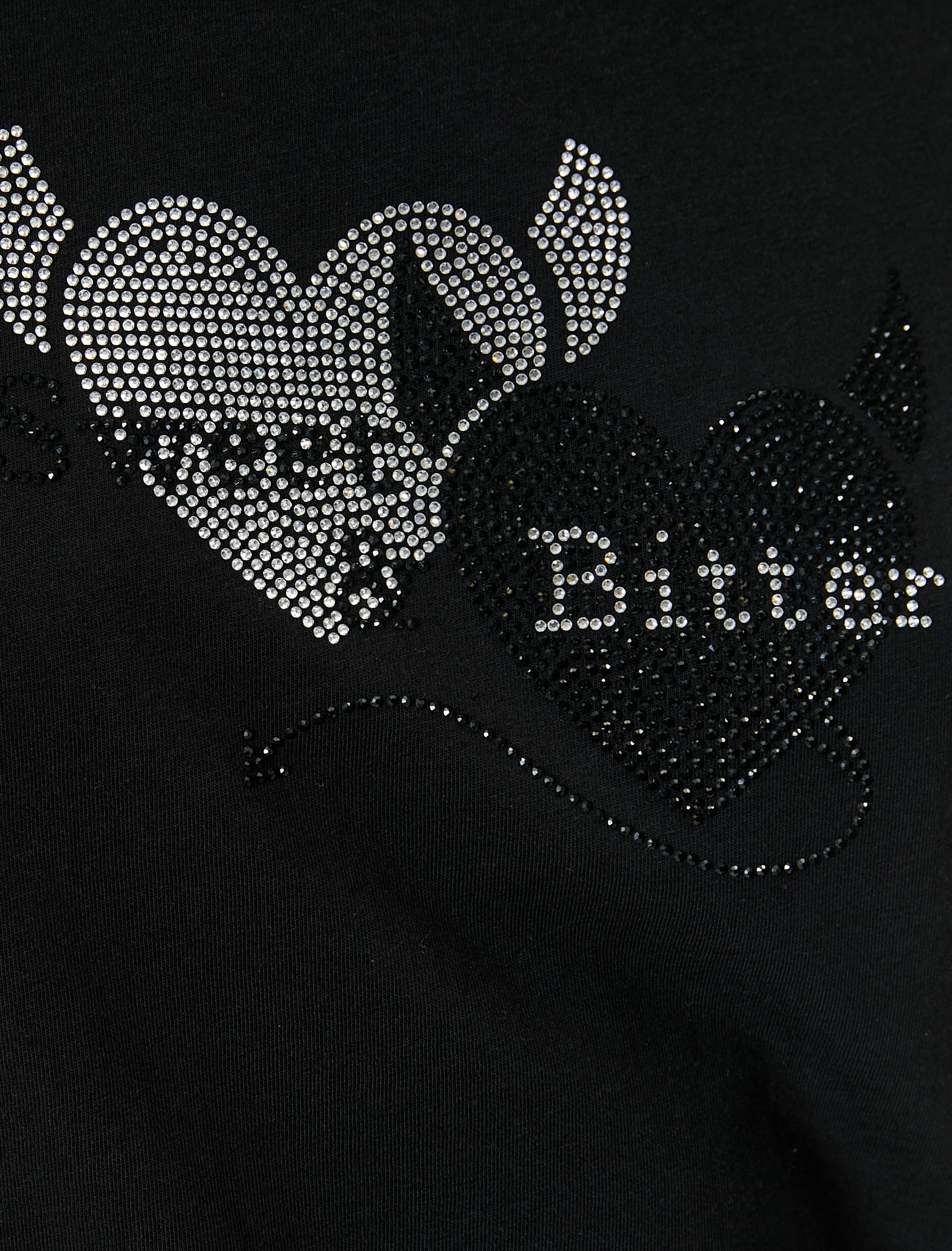   Taş Baskılı Tişört Bisiklet Yaka Kısa Kollu Pamuklu