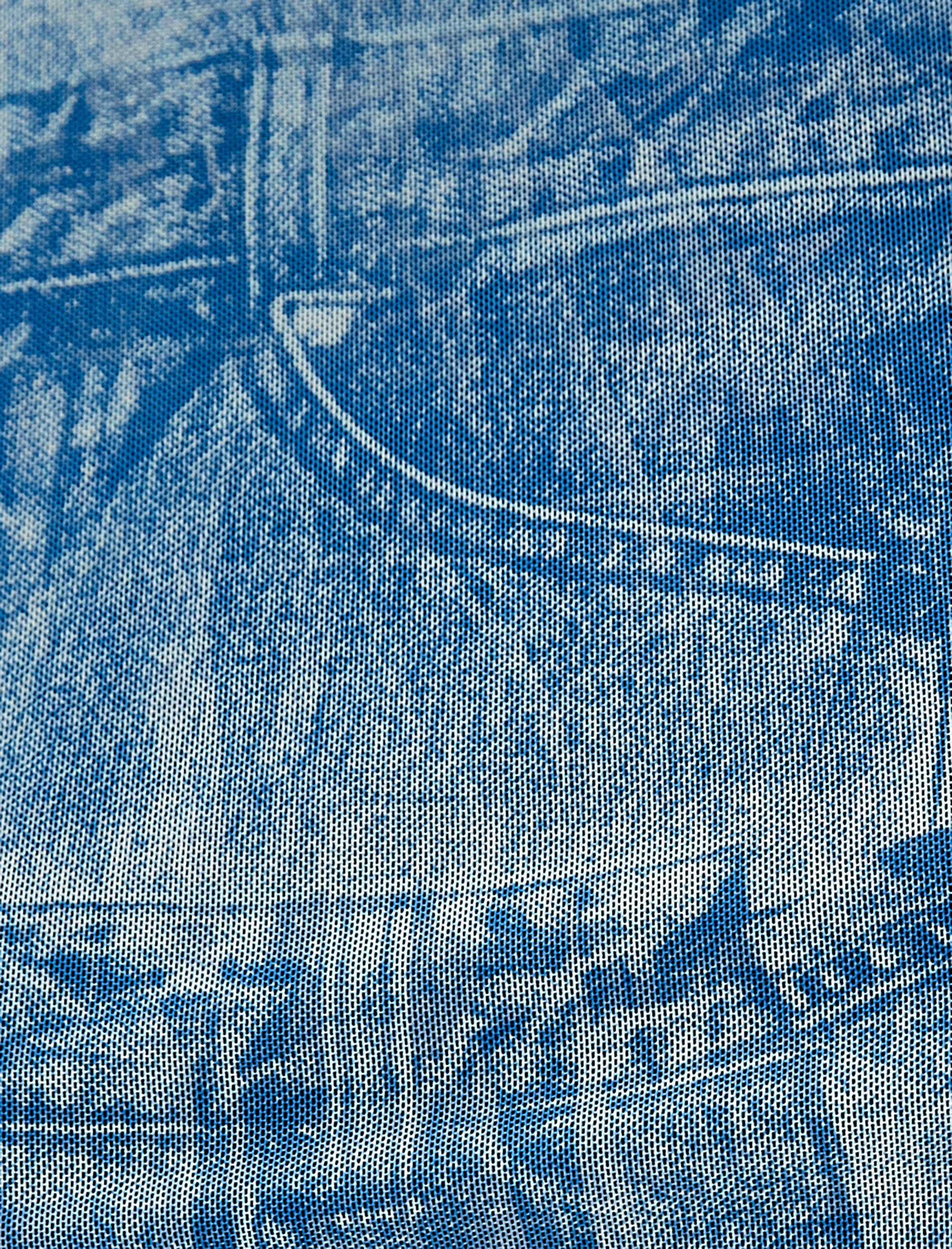   Denim Görünümlü Üst Crop Büzgülü Bisiklet Yaka