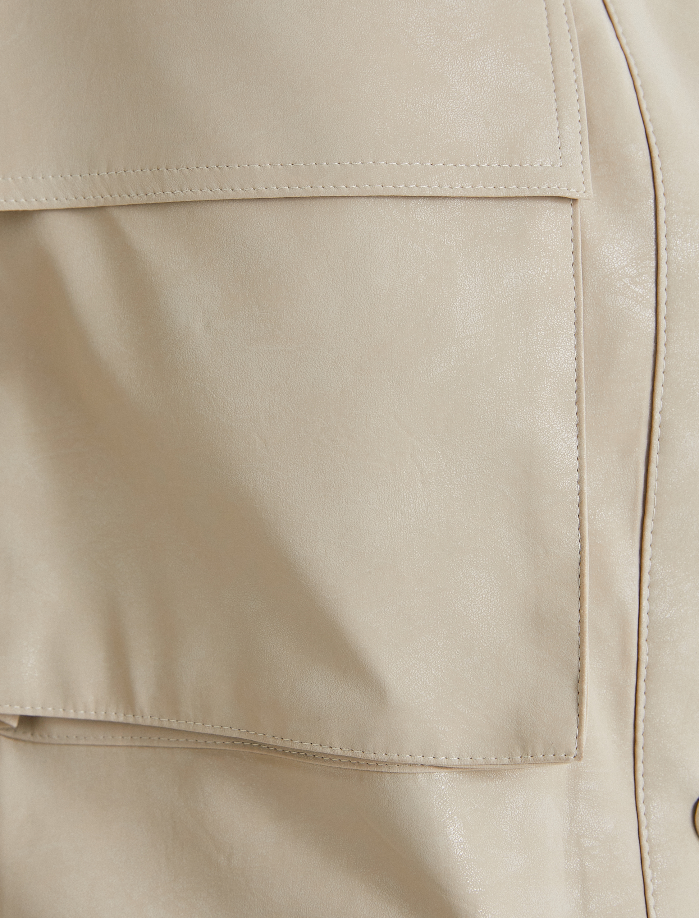   Suni Deri Bomber Ceket Cepli Beli ve Manşetleri Lastikli