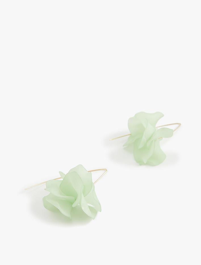 Kadın Çiçekli Hacimli Küpe Büyük Boy