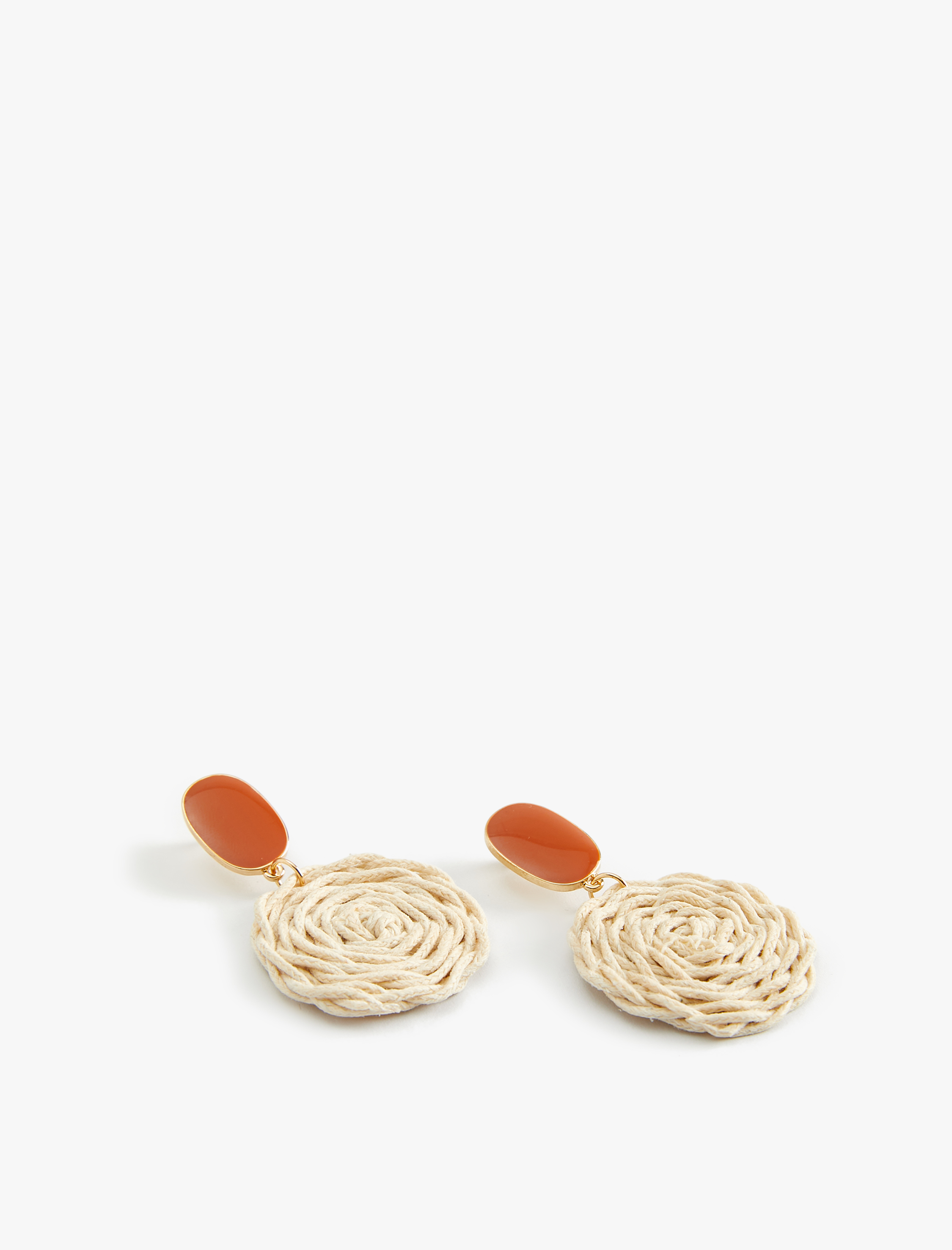  Kadın Hasır Küpe Geometrik Şekilli Ahşap Detaylı