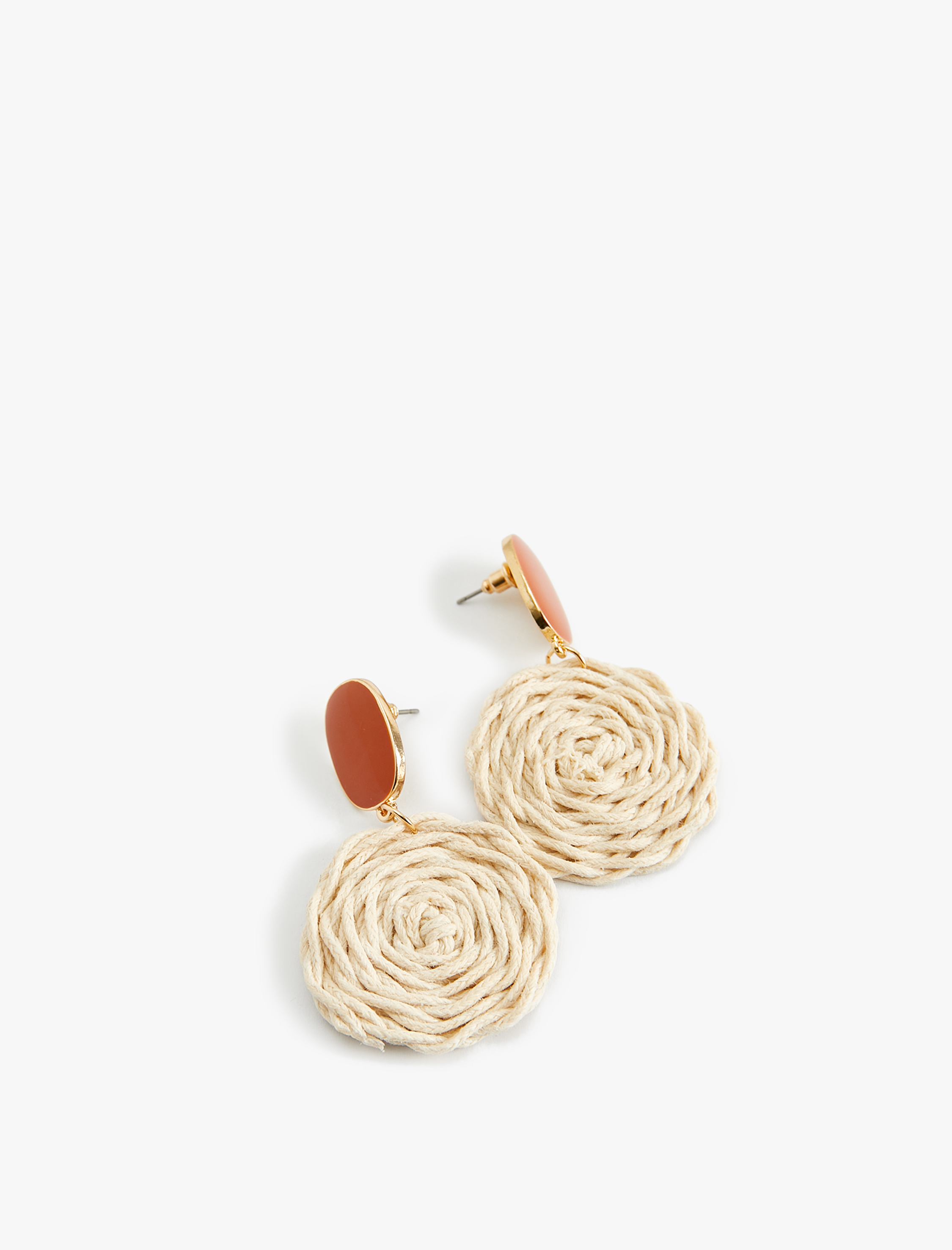  Kadın Hasır Küpe Geometrik Şekilli Ahşap Detaylı