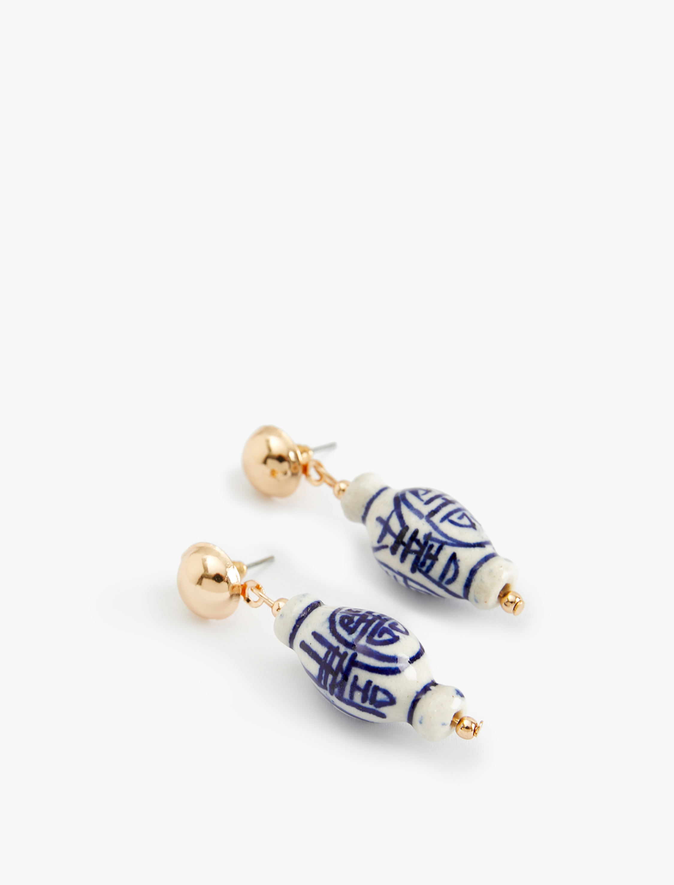  Kadın Seramik Küpe Etnik Desenli Orta Boy