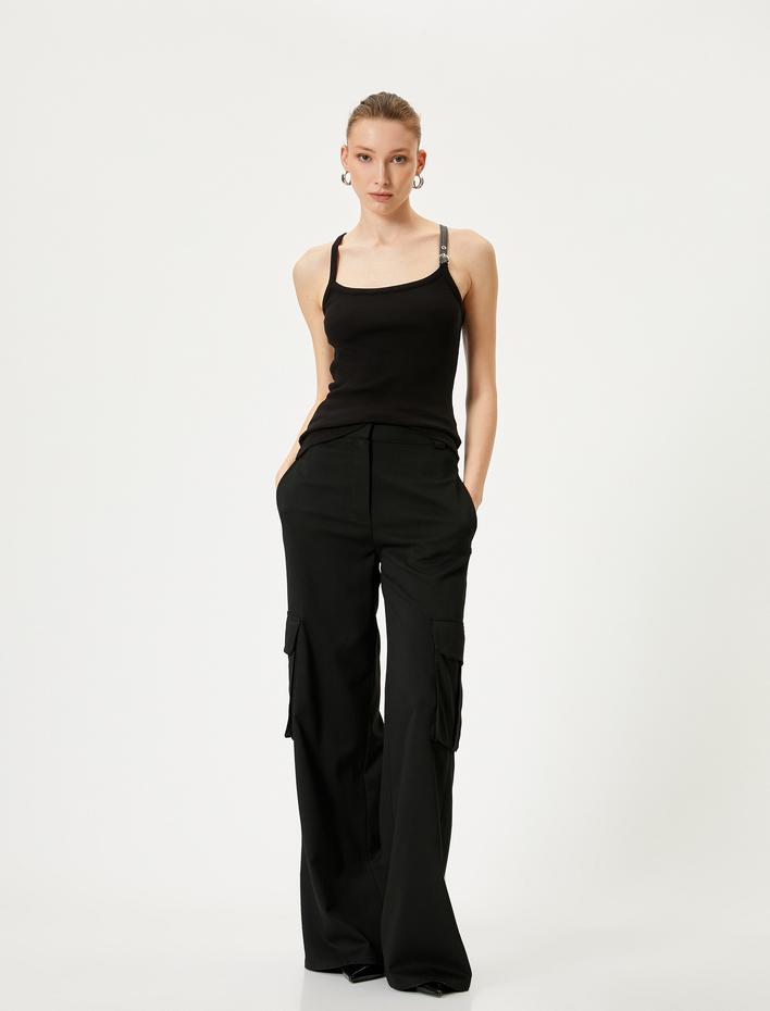  Fitilli Atlet Tokalı Askı Detaylı Pamuklu