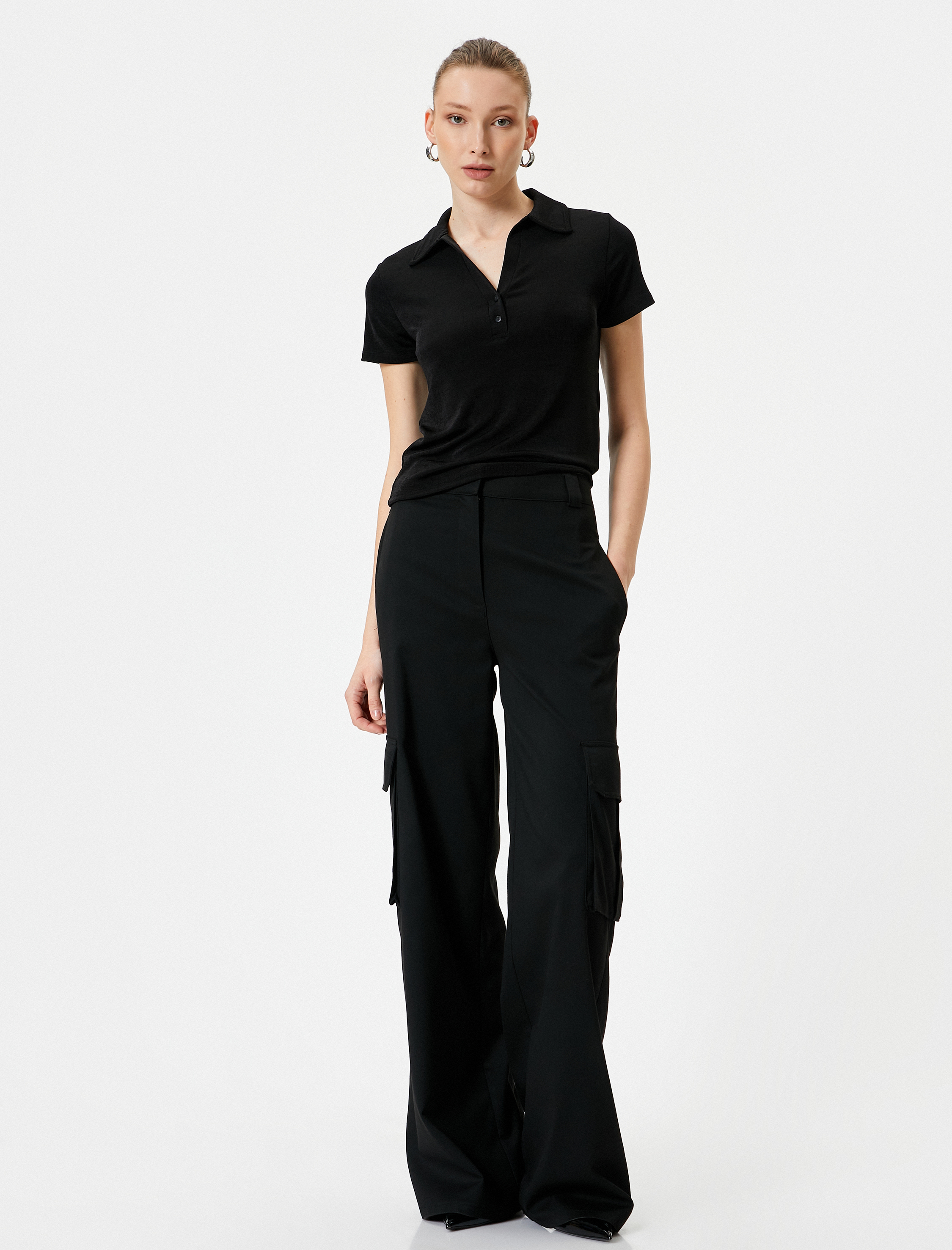   Polo Yaka Tişört Kısa Kollu Düğmeli