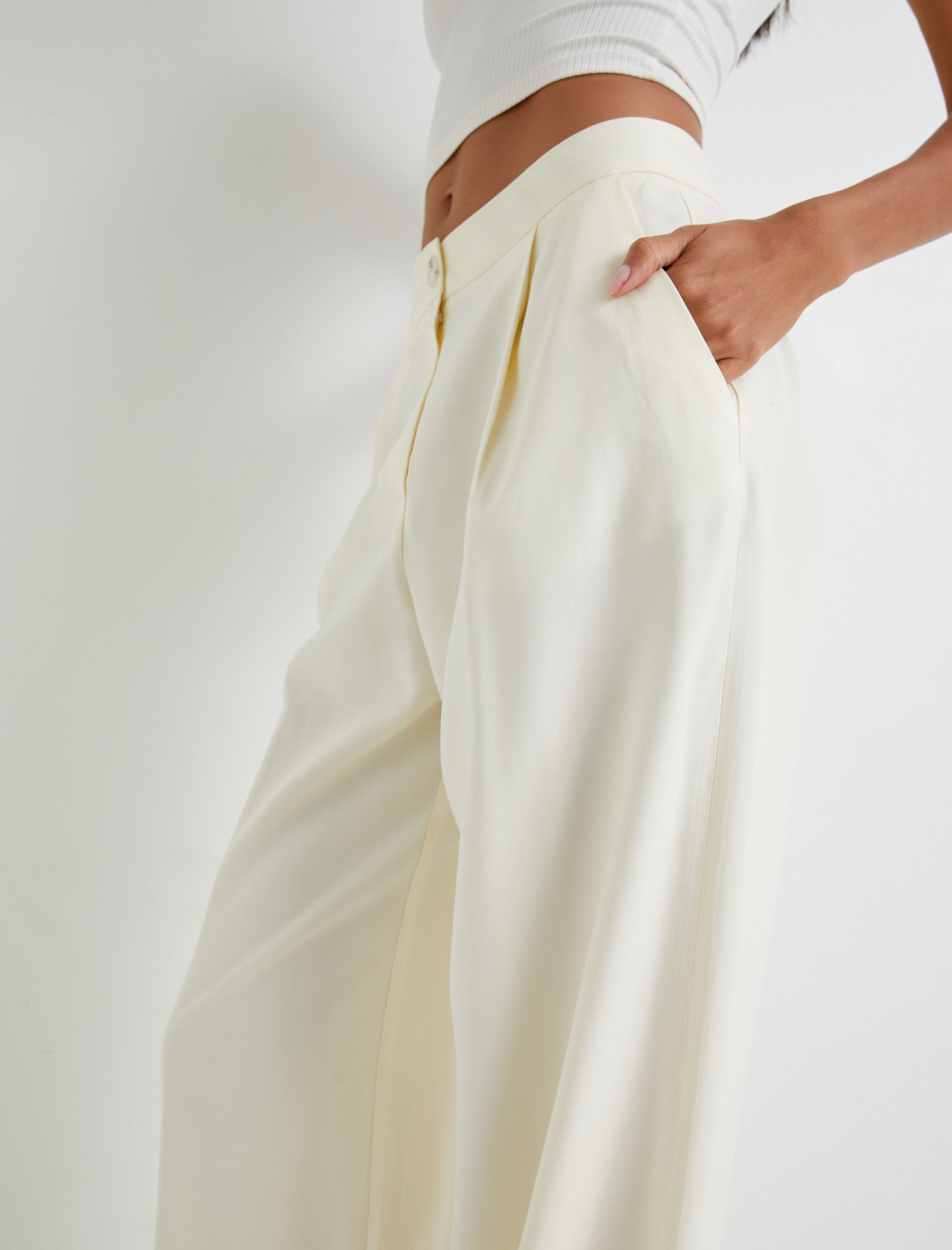   Palazzo Pantolon Normal Bel Viskon Cep Detaylı