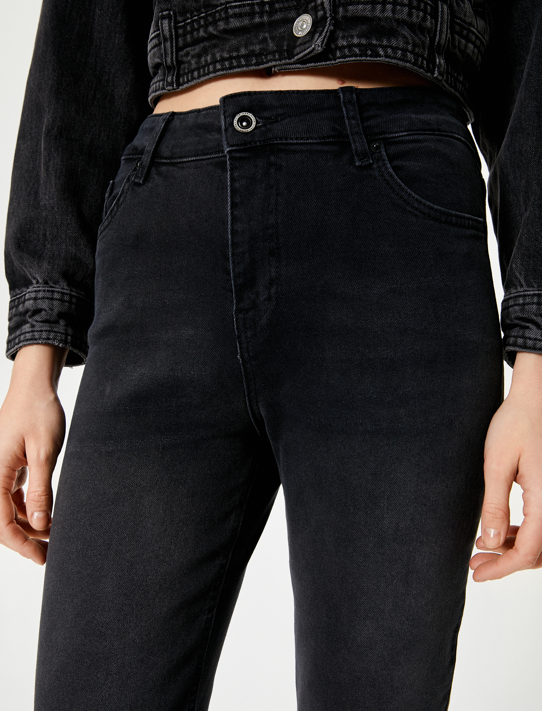   Slim Düz Paça Kot Pantolon Cepli Pamuklu - Eve Slim Jeans