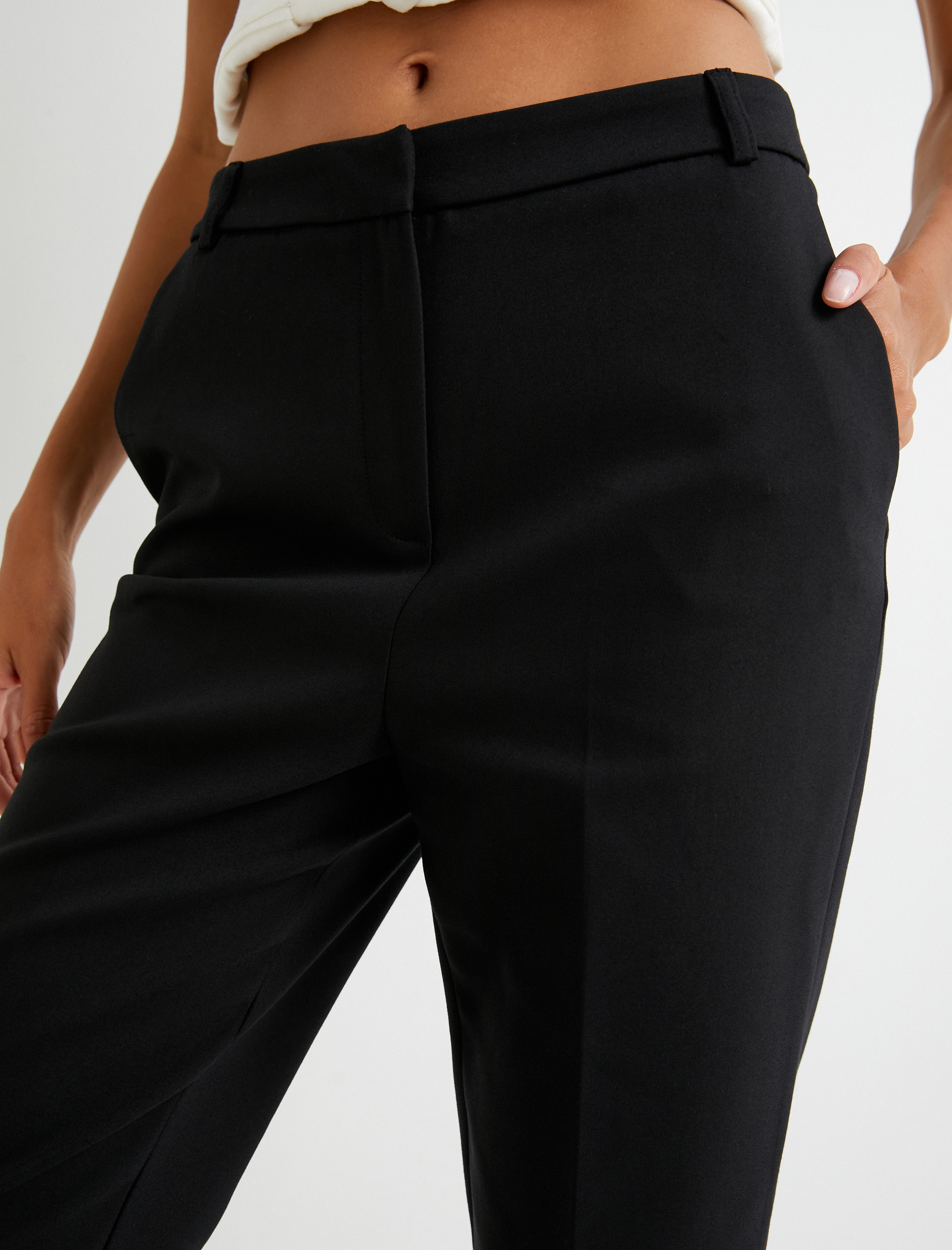   Cigarette Kumaş Pantolon Yüksek Bel Cepli