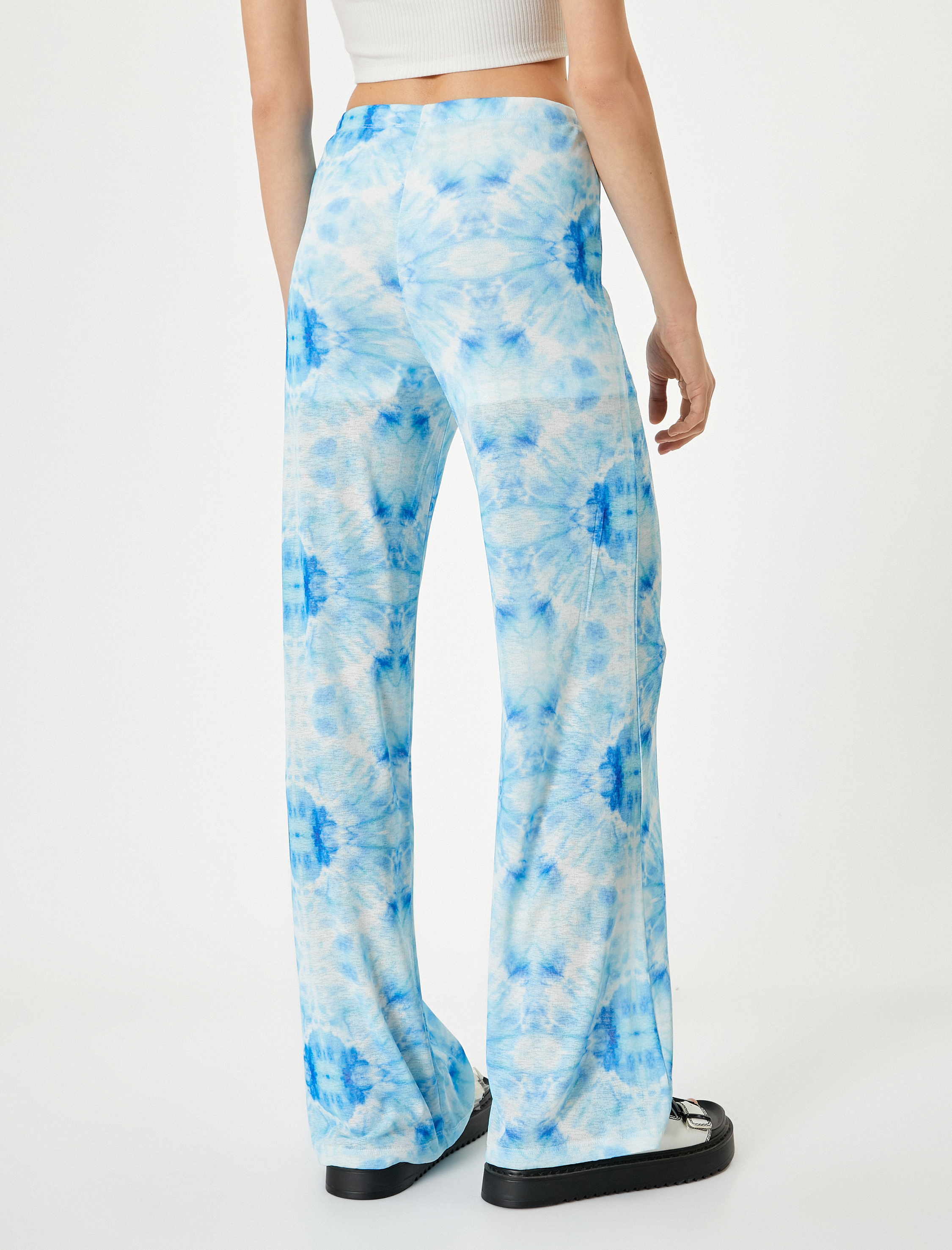   Bol Paça Pantolon Batik Desenli Normal Bel