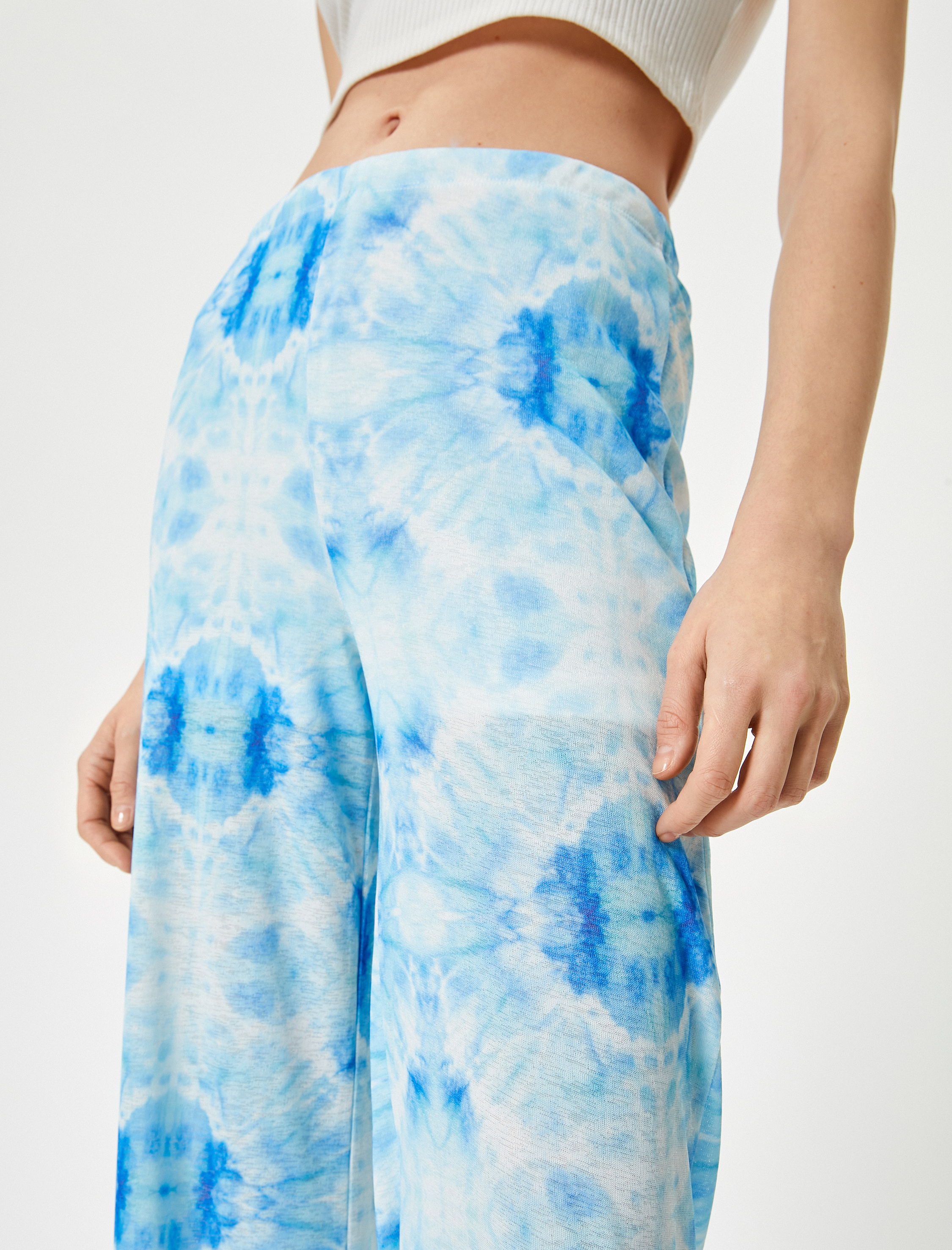   Bol Paça Pantolon Batik Desenli Normal Bel