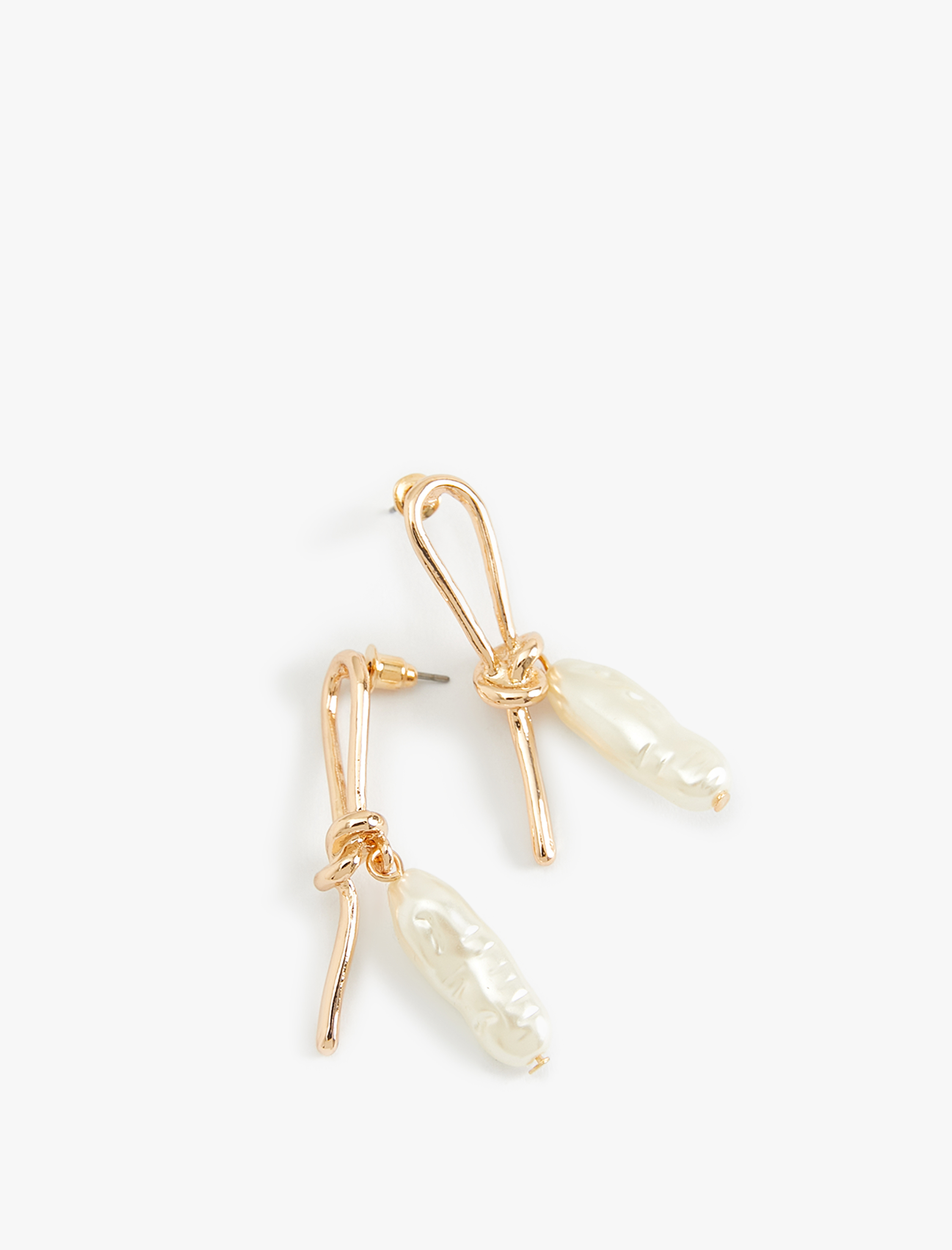  Kadın İnci Detaylı Düğüm Küpe