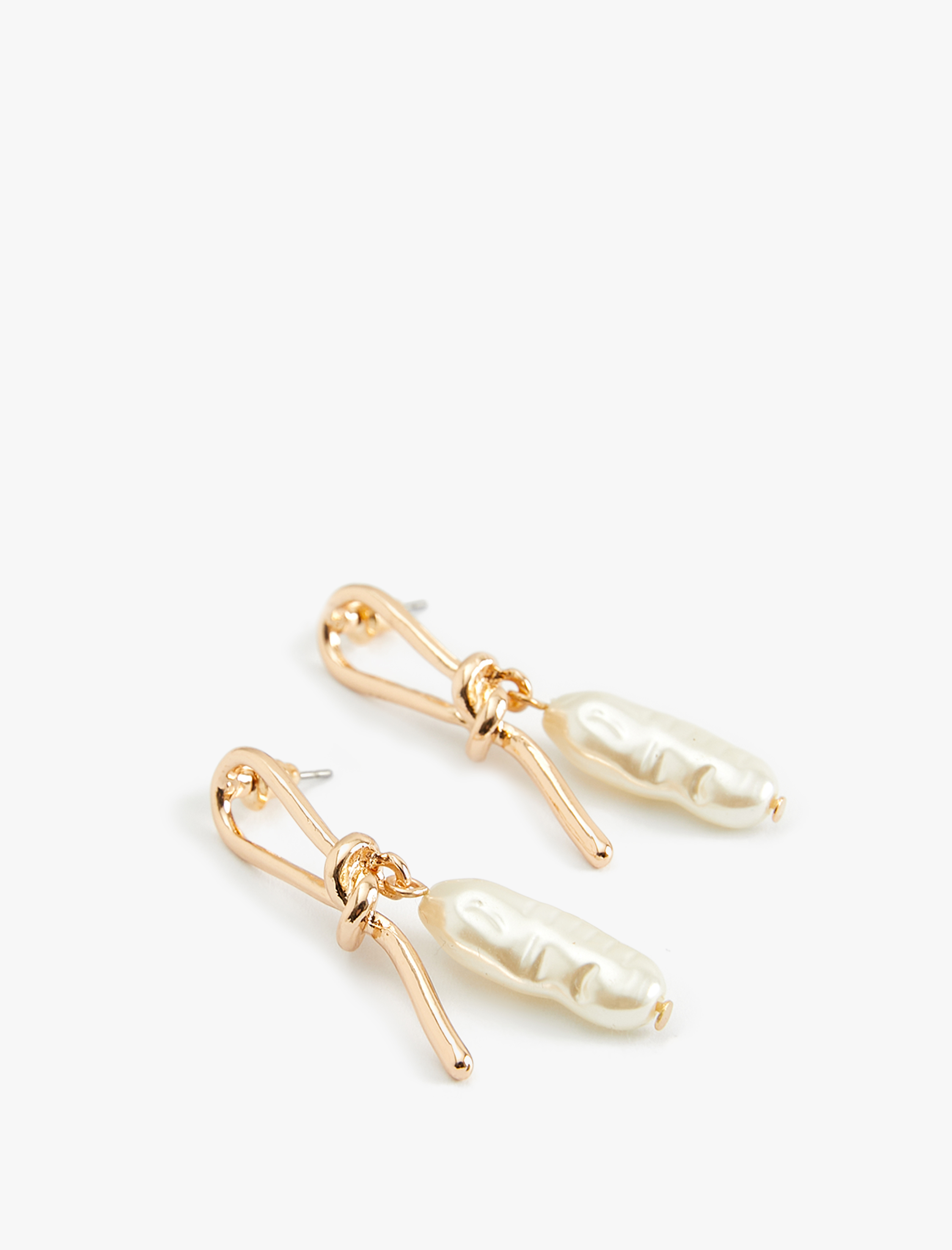  Kadın İnci Detaylı Düğüm Küpe