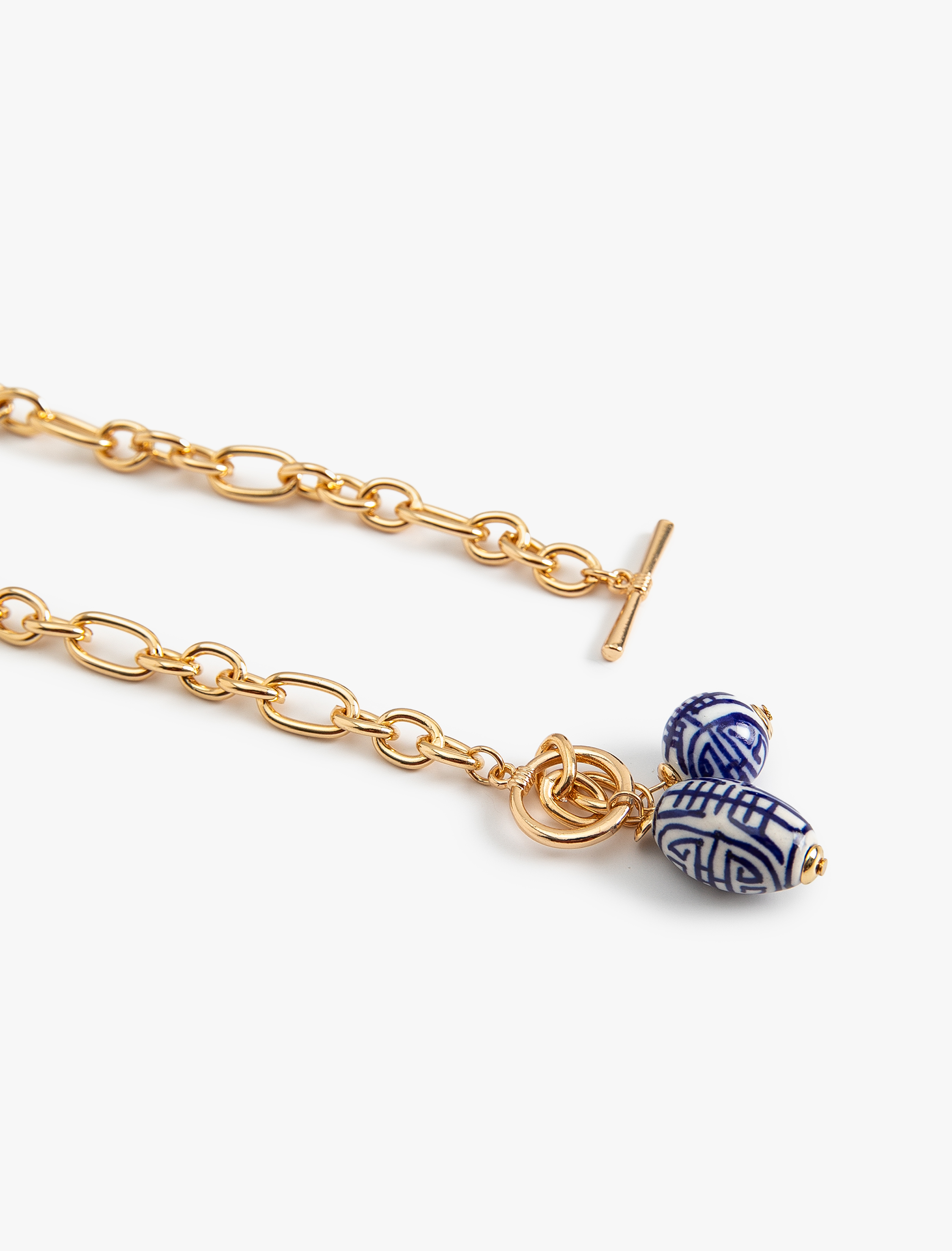  Kadın Boncuk Detaylı Zincir Kolye