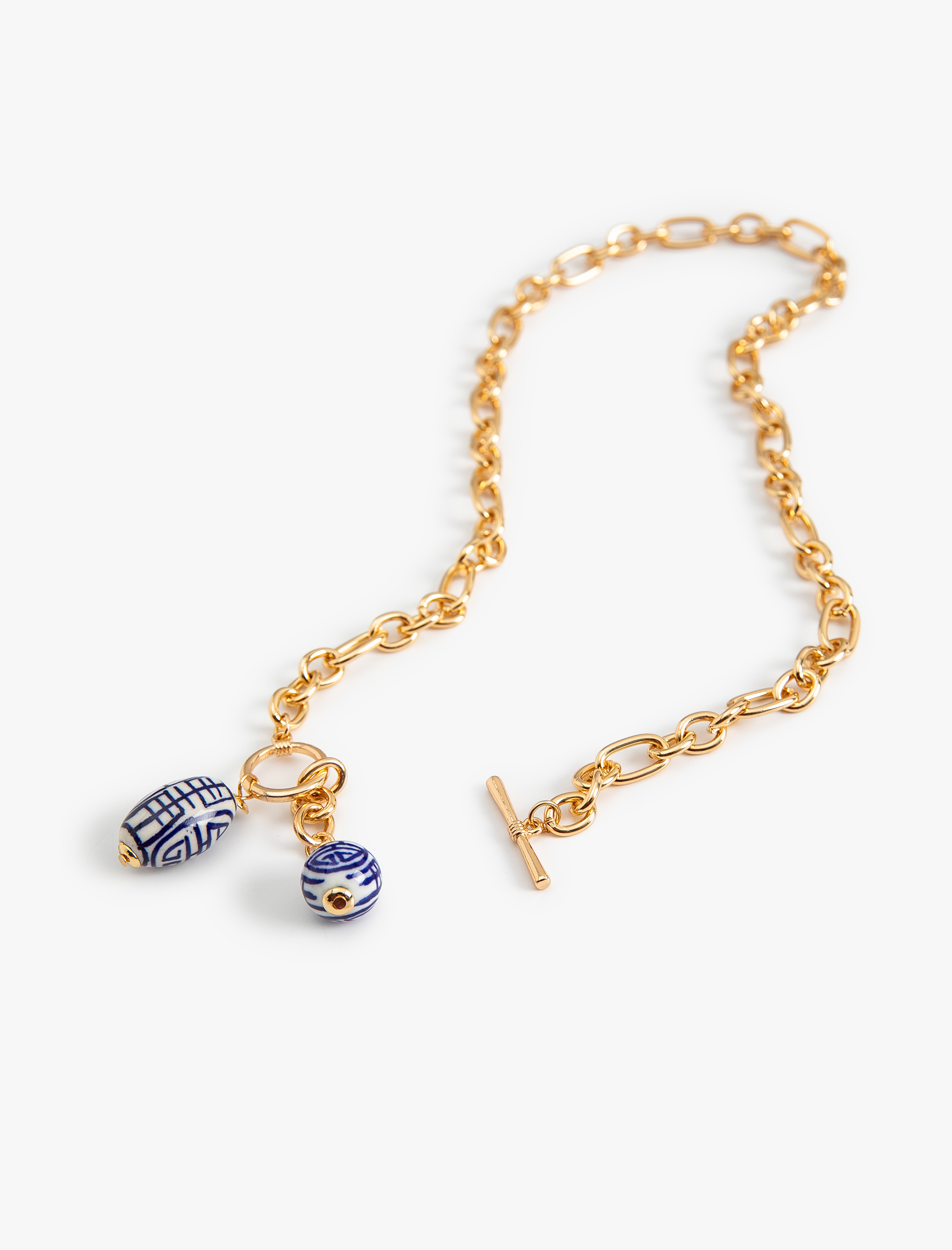  Kadın Boncuk Detaylı Zincir Kolye