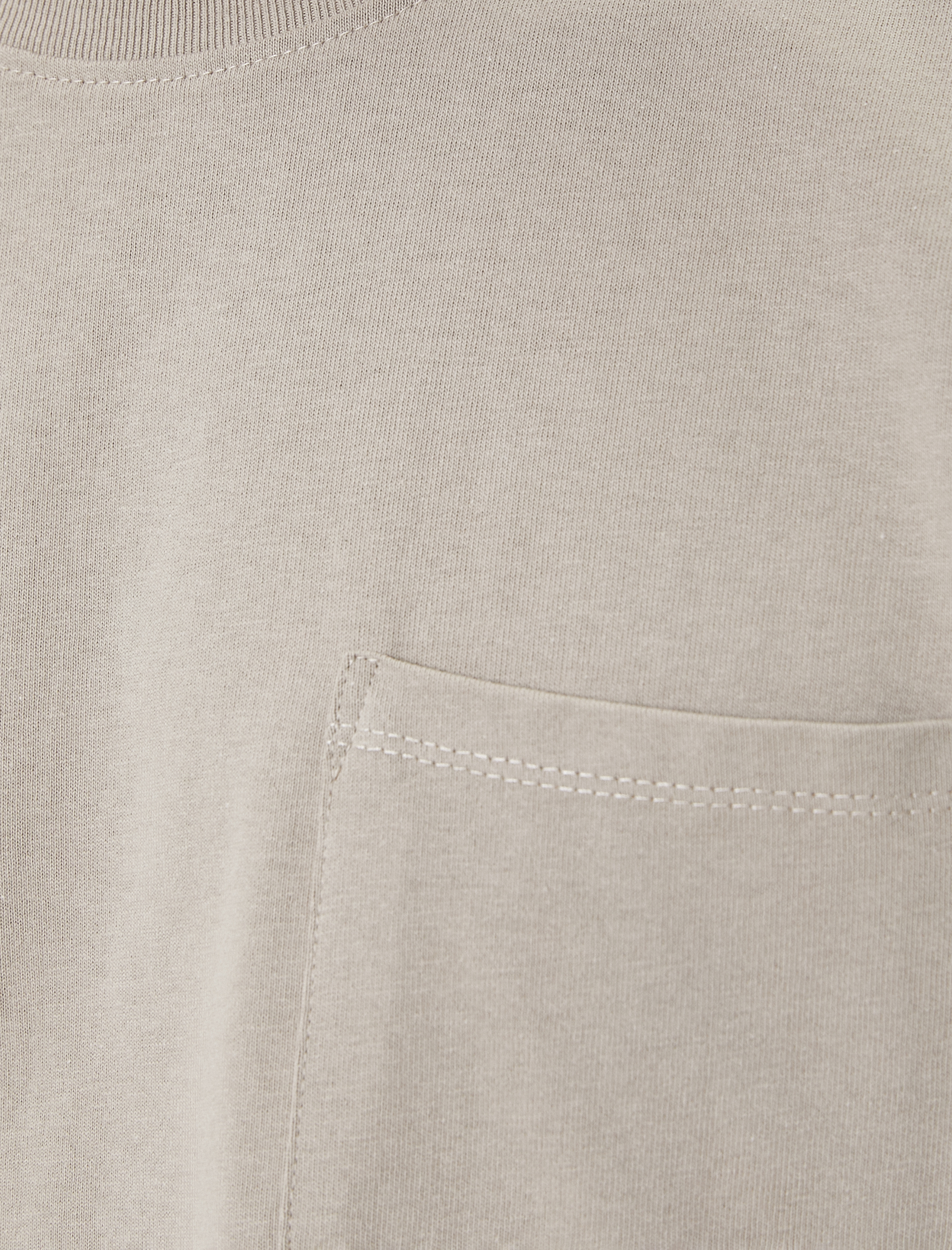 Oversize Tişört Cep Detaylı Bisiklet Yaka Kısa Kollu Pamuklu