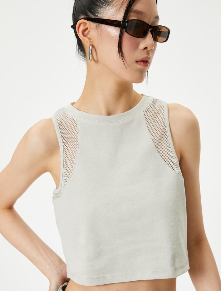  File Detaylı Kısa Atlet Pamuklu Slim Fit