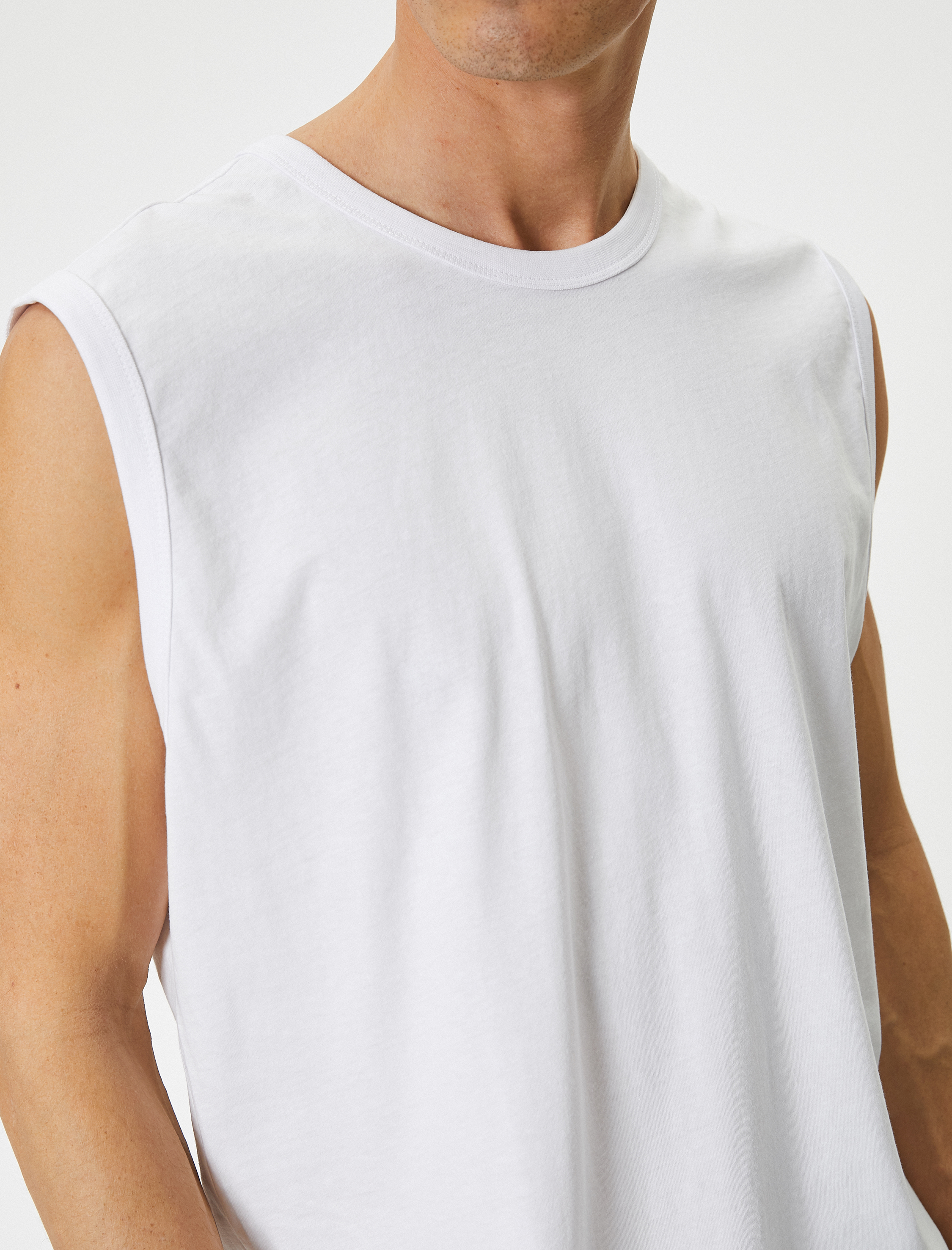   Basic Kolsuz Tişört Bisiklet Yaka Pamuklu