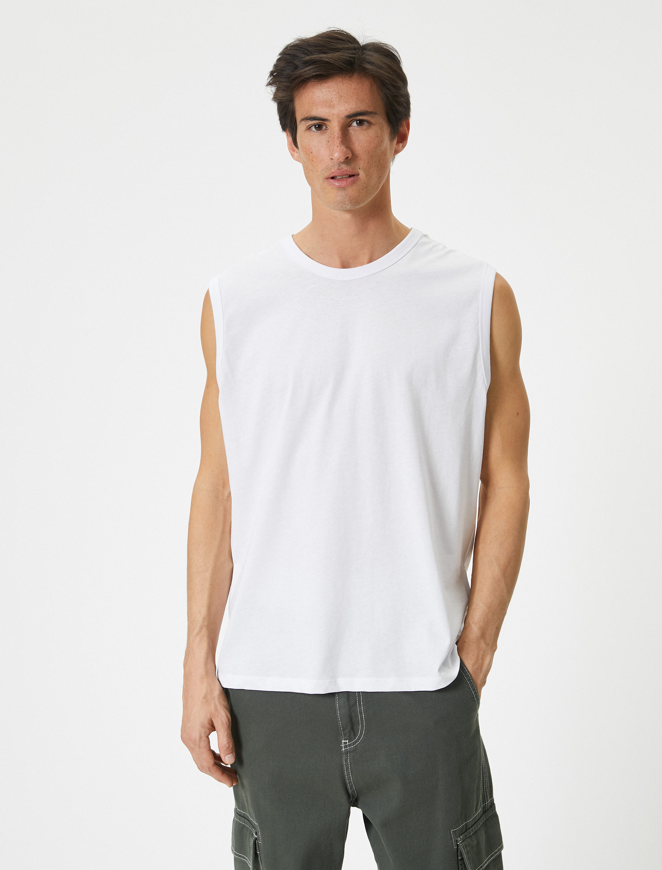   Basic Kolsuz Tişört Bisiklet Yaka Pamuklu