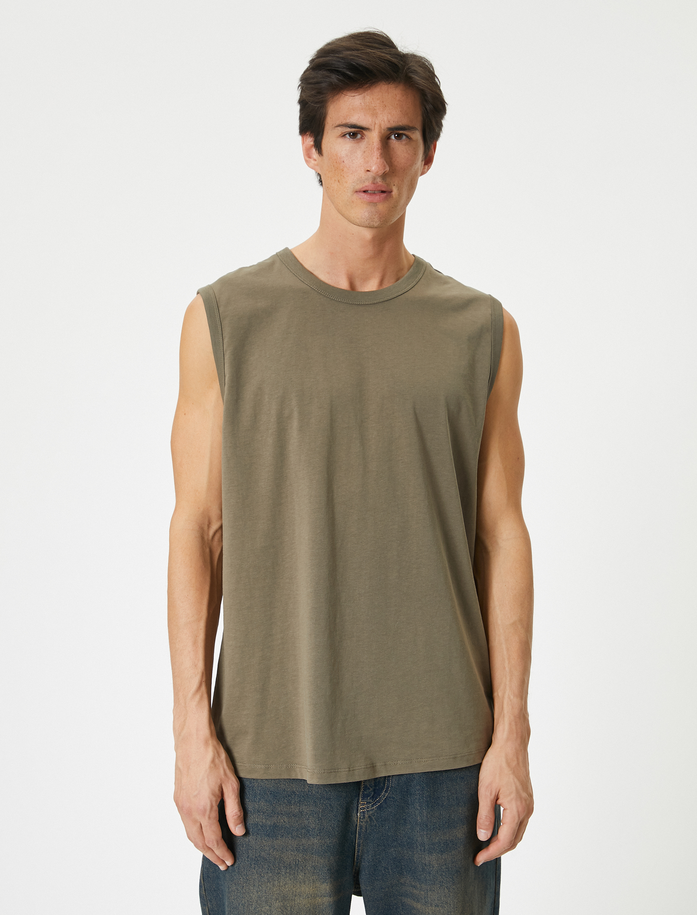   Basic Kolsuz Tişört Bisiklet Yaka Pamuklu