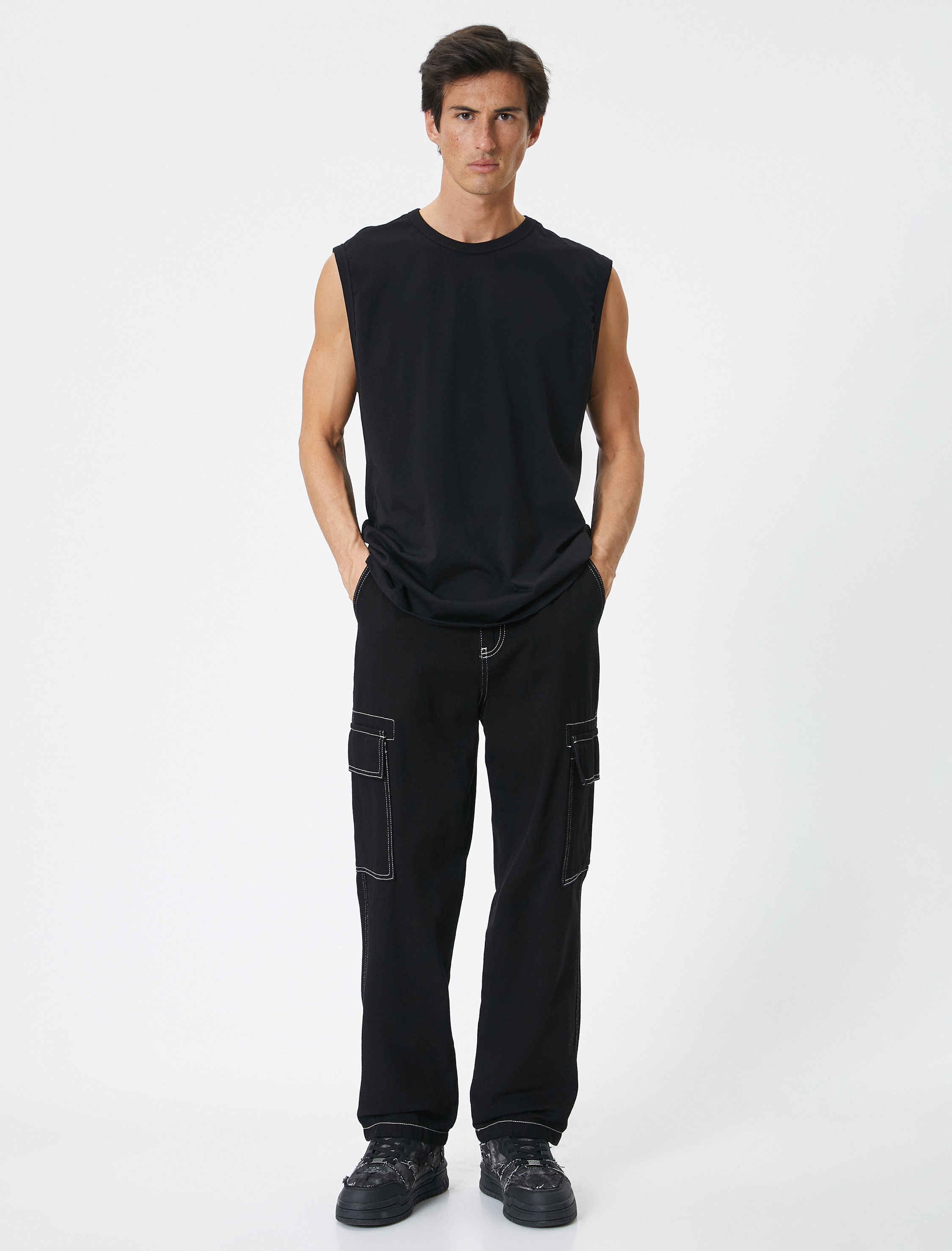   Basic Kolsuz Tişört Bisiklet Yaka Pamuklu