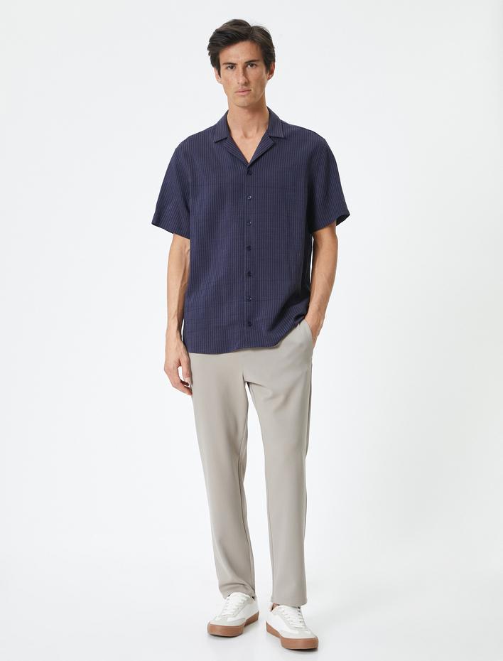  Yazlık Kumaş Pantolon Jogger Beli Bağcıklı Cepli Viskon Karışımlı