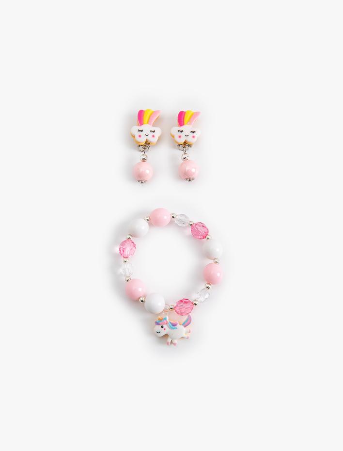 Kadın Unicorn Bileklik Küpe ve Seti Boncuk Detaylı