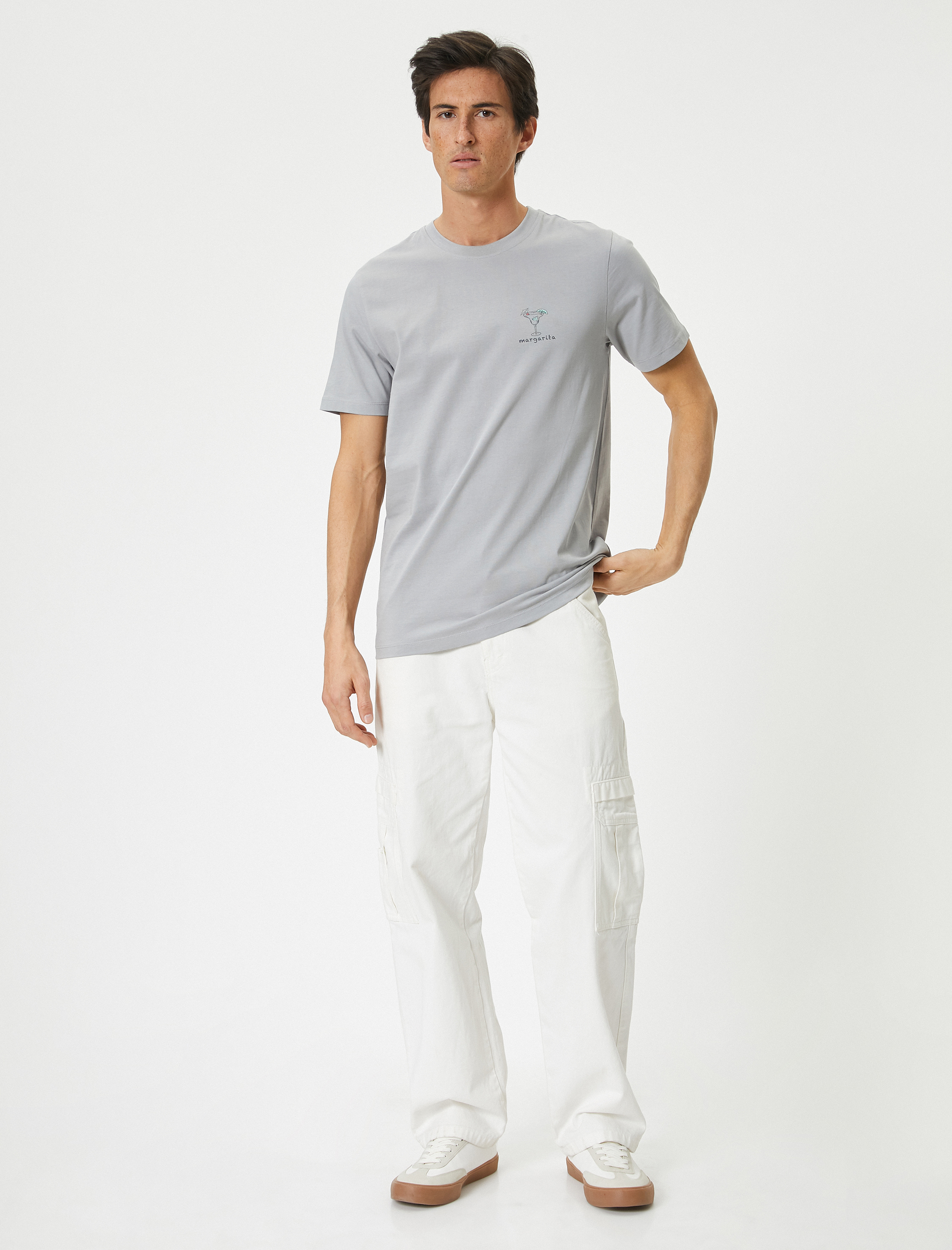   Bisiklet Yaka Regular Fit Kısa Kollu Pamuklu Baskılı Tişört