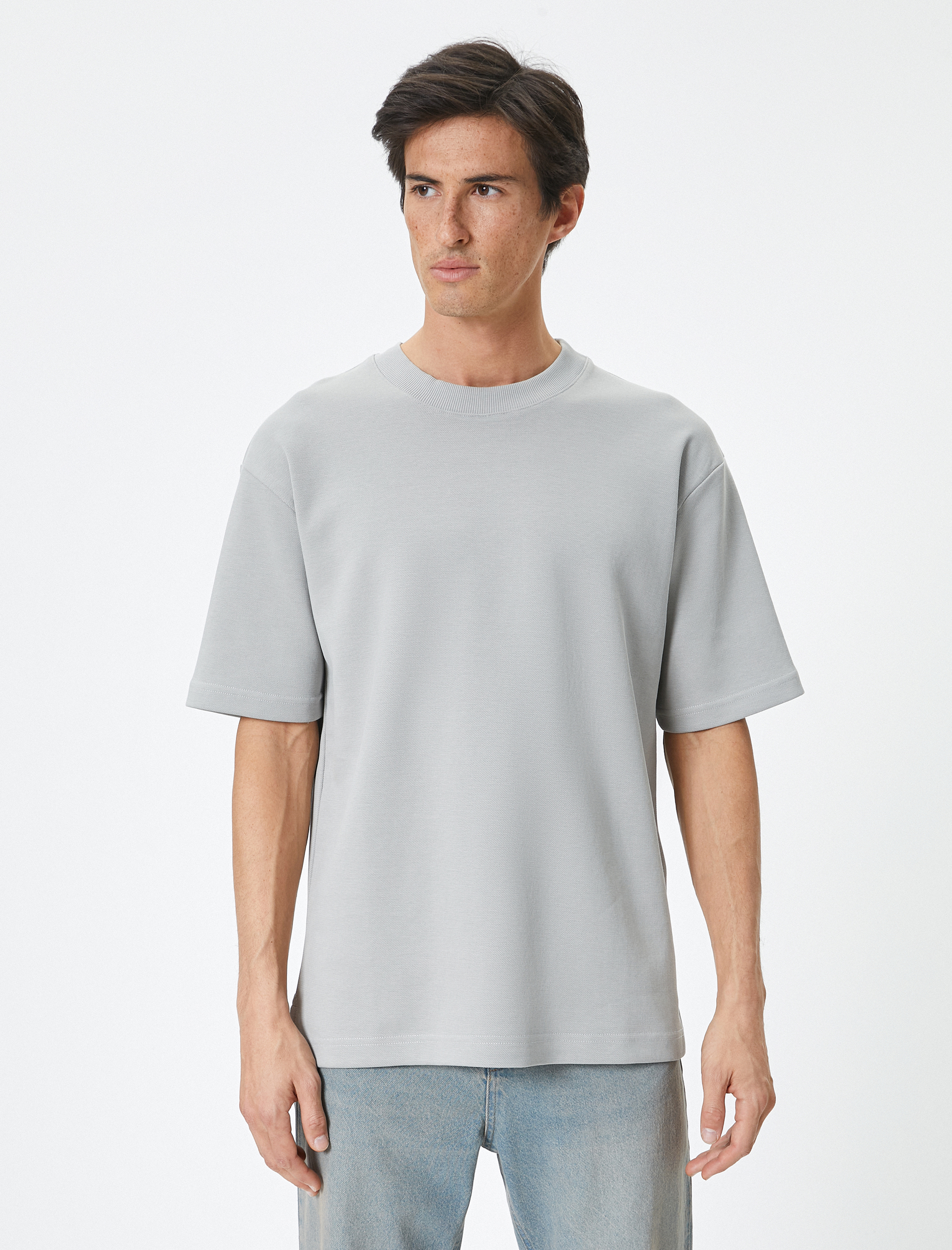   Bisiklet Yaka Tişört Kısa Kollu Düğmeli