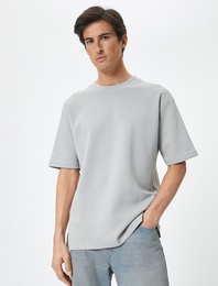 Bisiklet Yaka Tişört Kısa Kollu Düğmeli